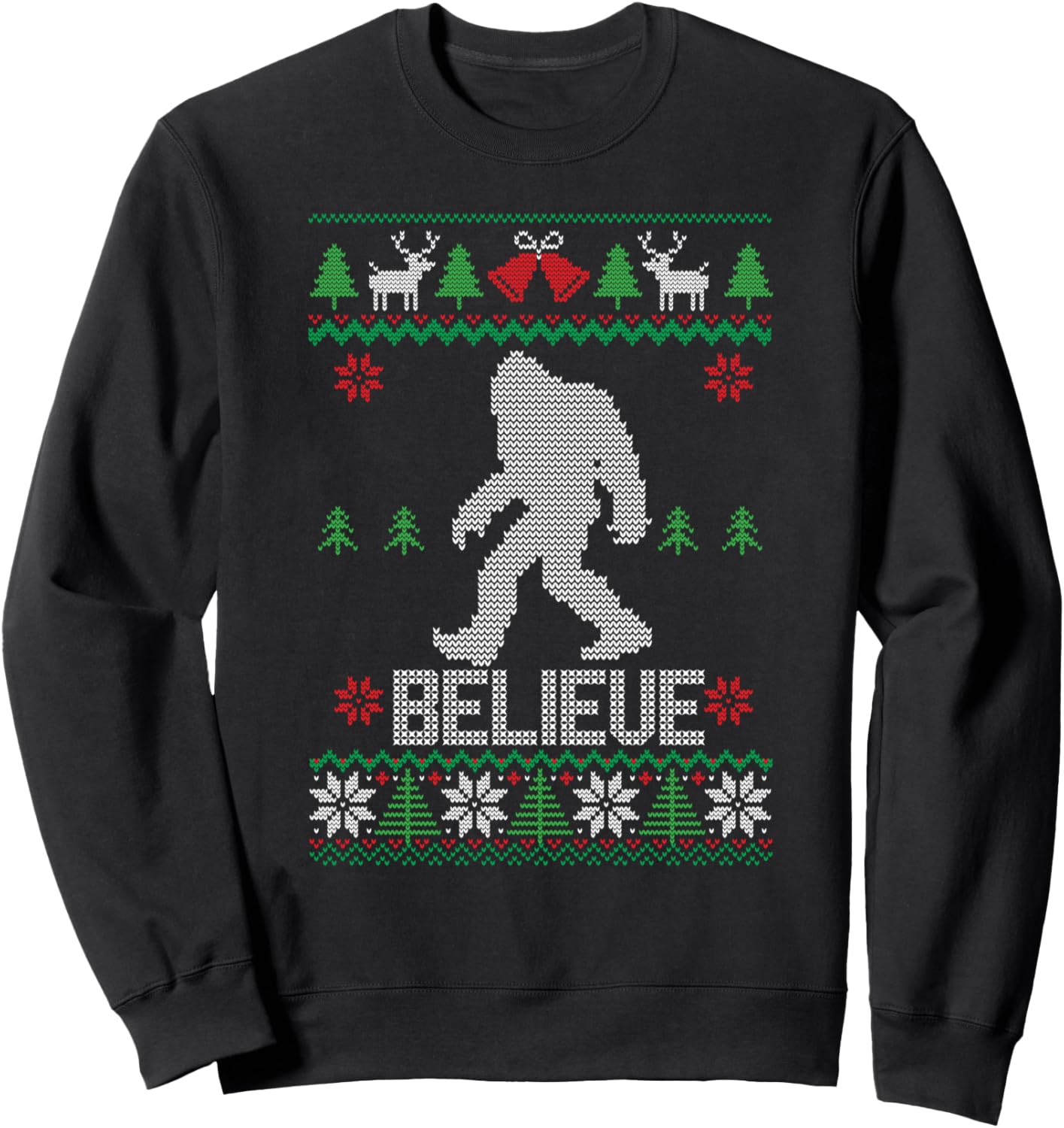 Christmas Believe Shirt FUNNY Bigfoot Ugly Xmas Sweatshirt