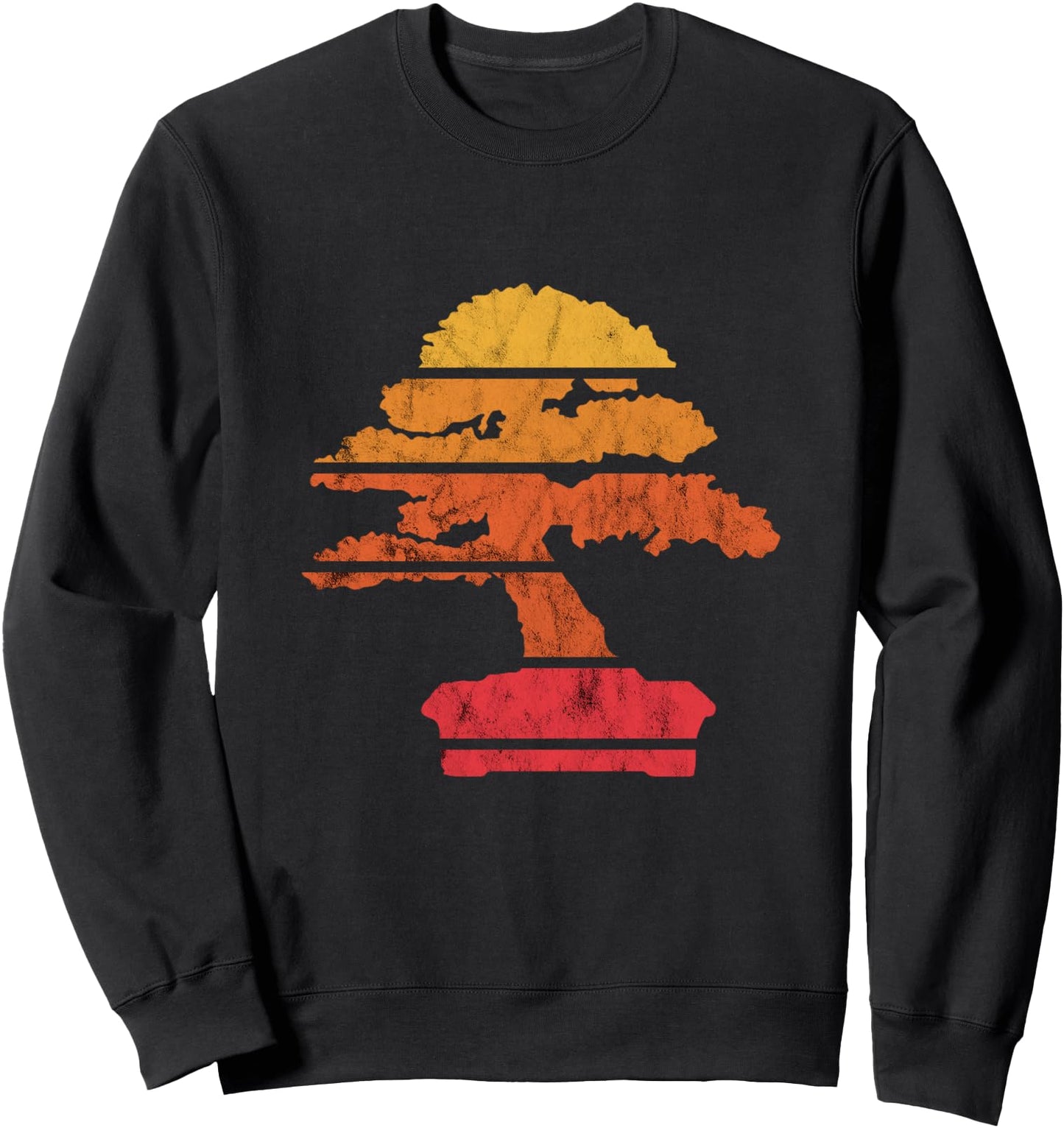 Bonsai Tree Retro Vintage Sunset Japanese Bonsai Plant Sweatshirt
