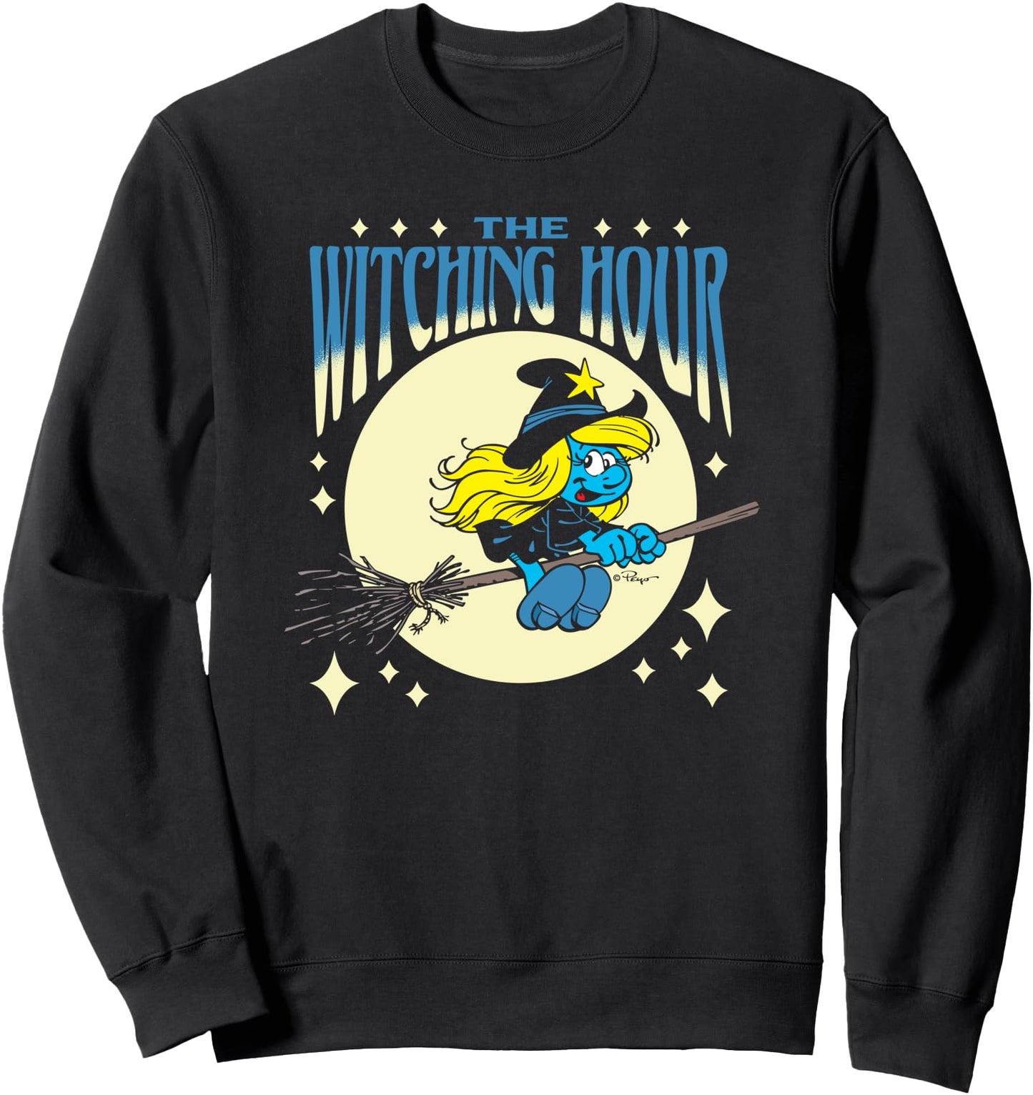 The Smurfs Witching Hour Smurfette Halloween Retro Cartoon Sweatshirt