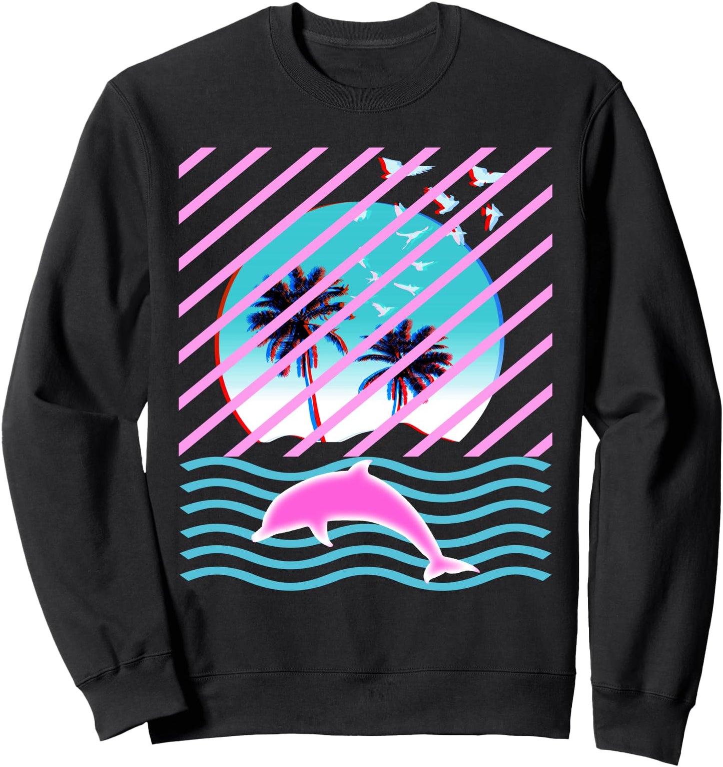 Aesthetic Vaporwave Dolphin Japanese 80s 90s Retrowave Sweatshirt