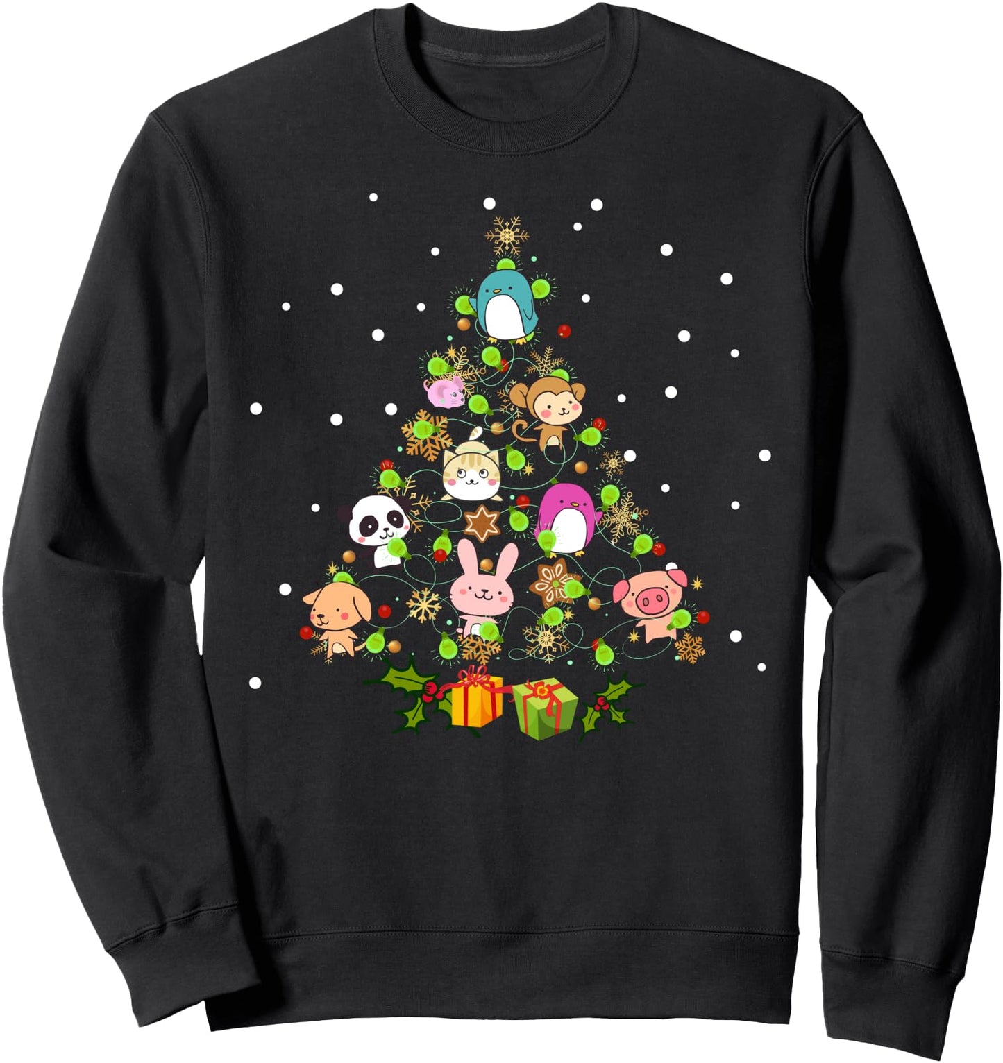 Kawaii Anime Christmas Tree Decor Winter Japanese Ornament Sweatshirt