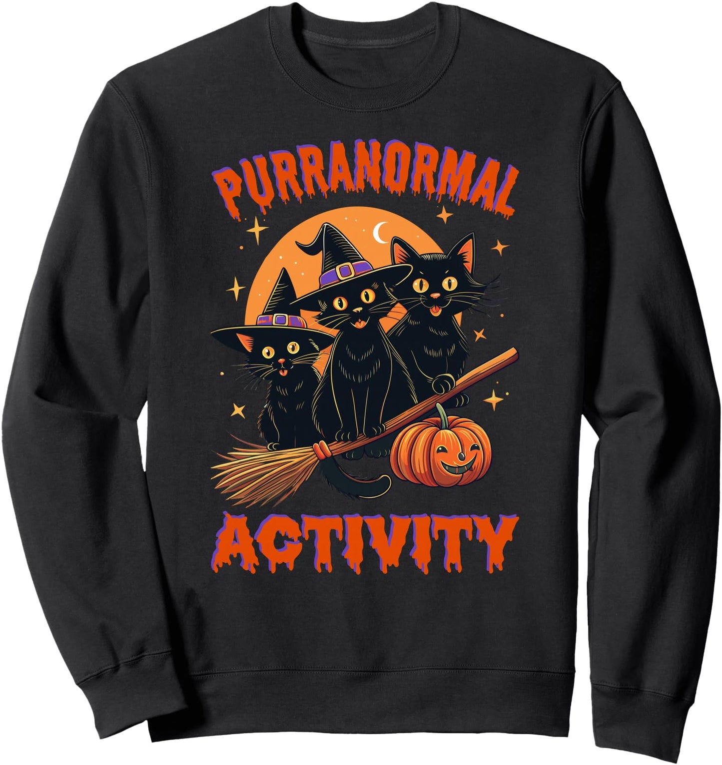 Purranormal Activity Funny Halloween Cat Mom Sweatshirt