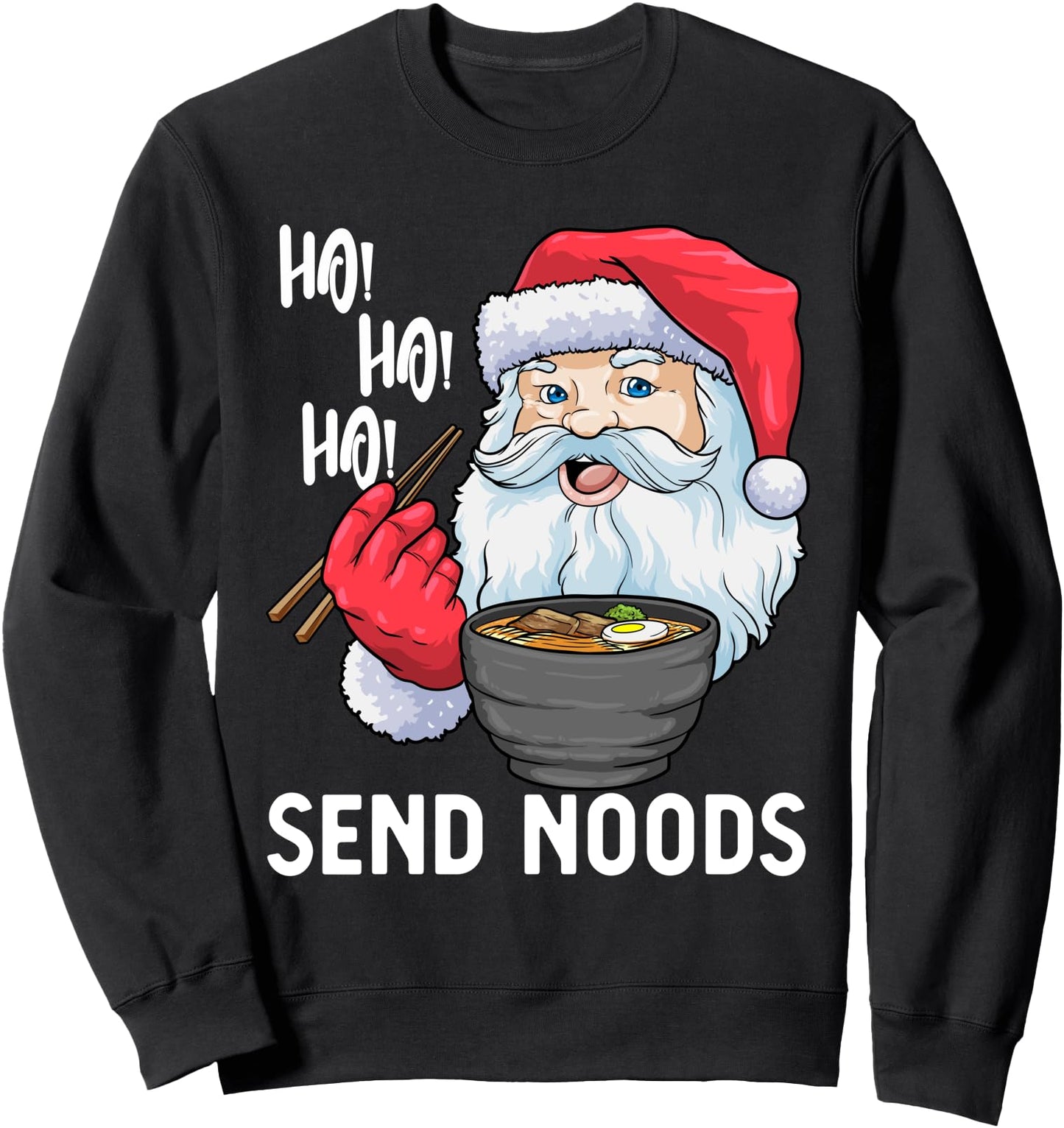 Send Noods Naughty Santa Ramen Noodles Christmas Japanese Sweatshirt