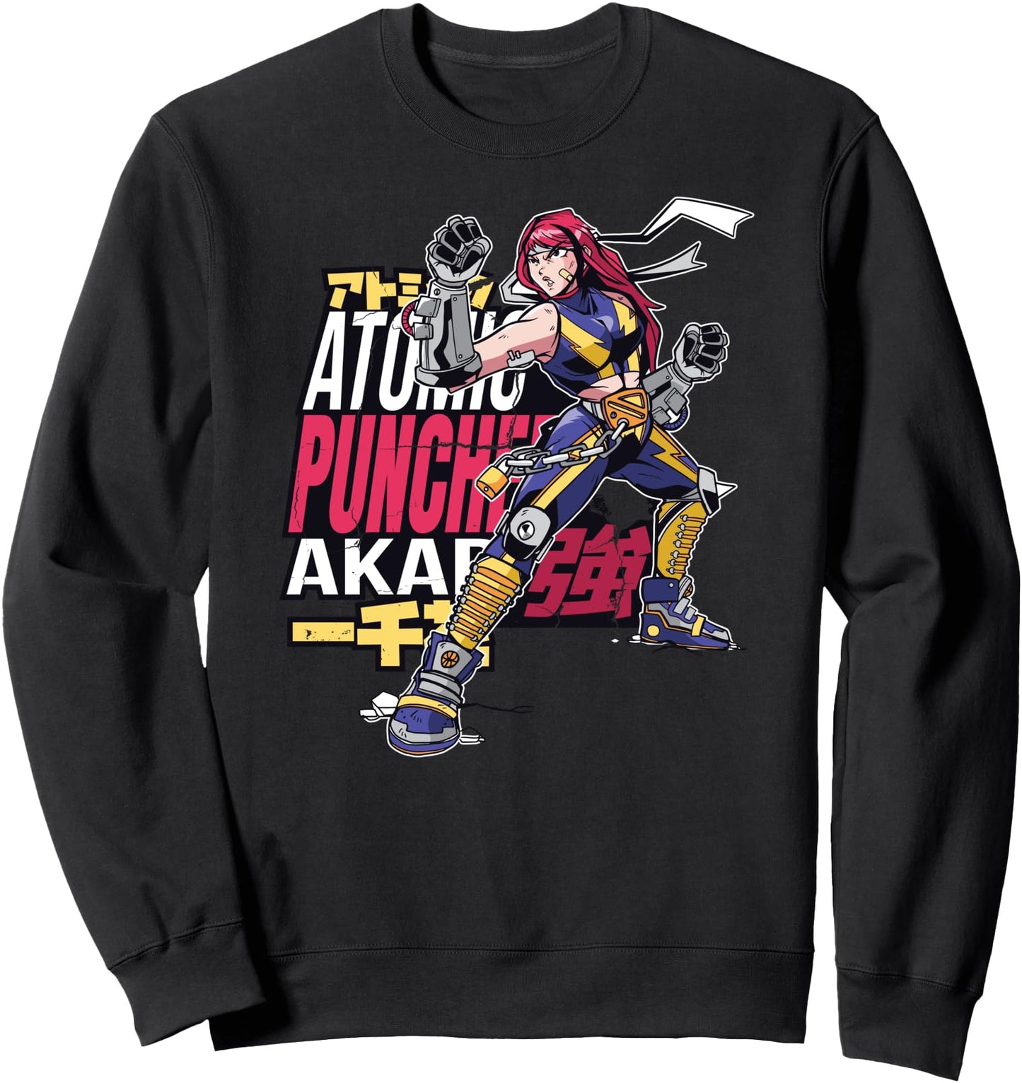 Anime Fighter Japanese Girl Illustration Warrior Sweatshirt