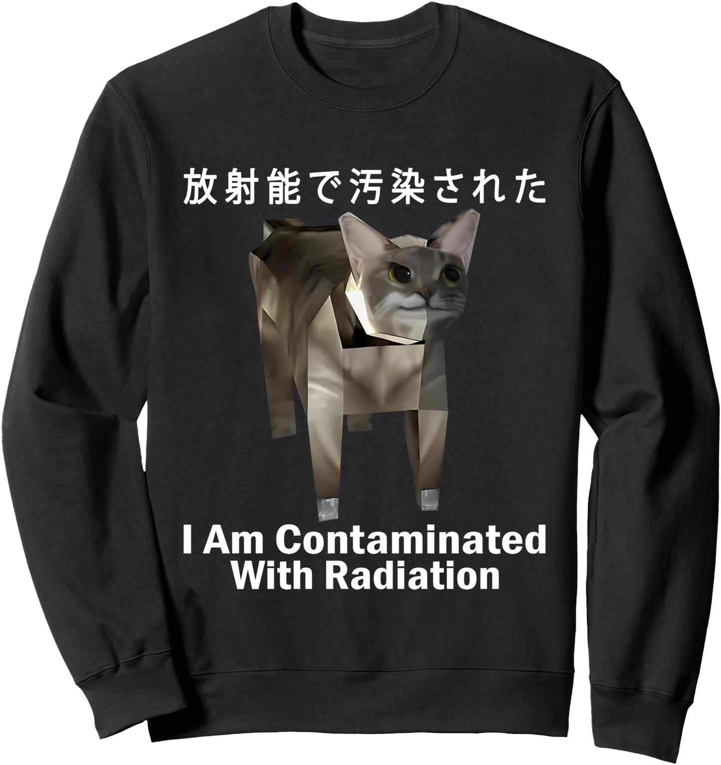 I Am Contaminated With Radiation Japanese Cat Meme Sweatshirt