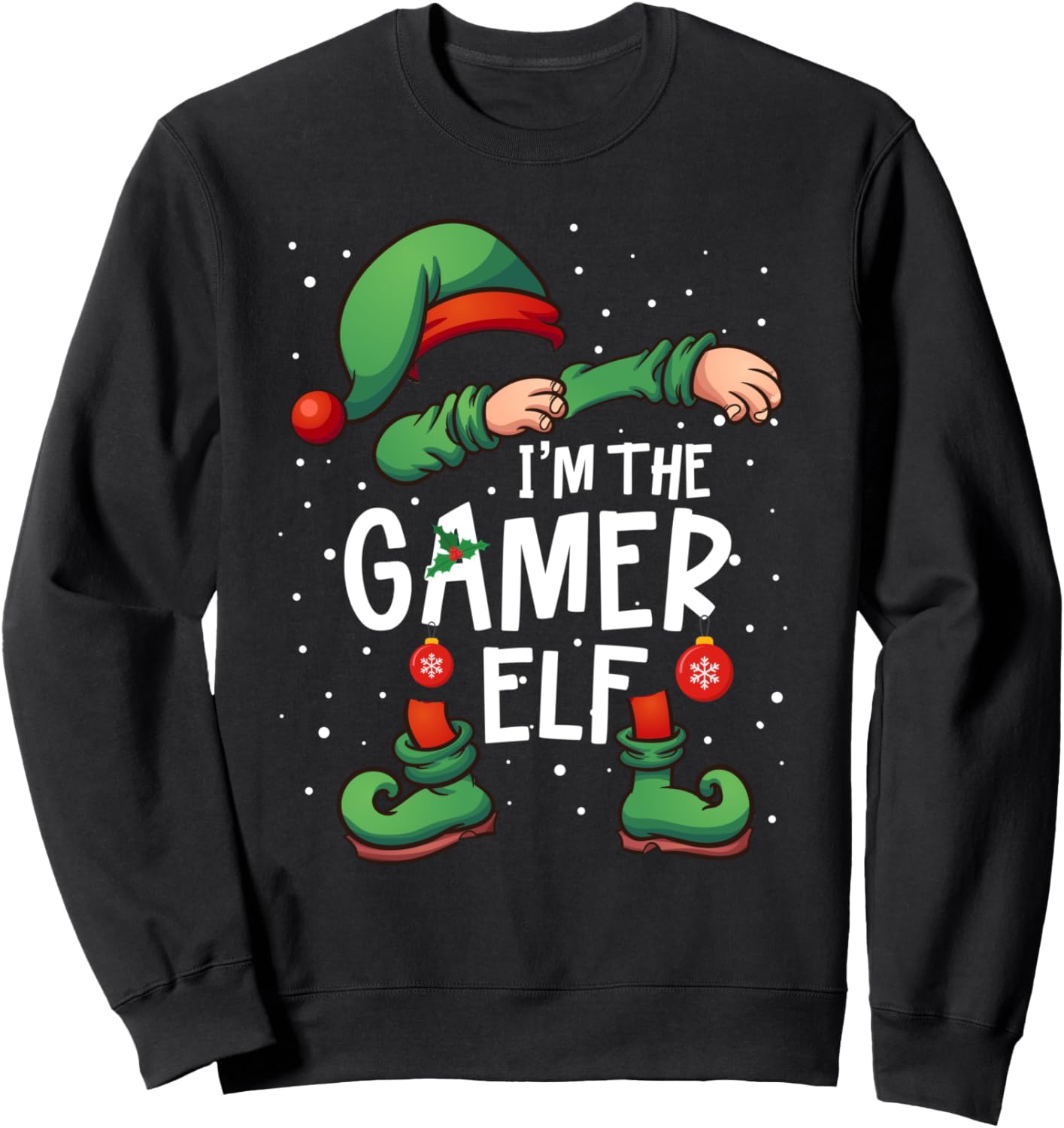 I'm the dabbin' gamer elf christmas xmas winter design Sweatshirt