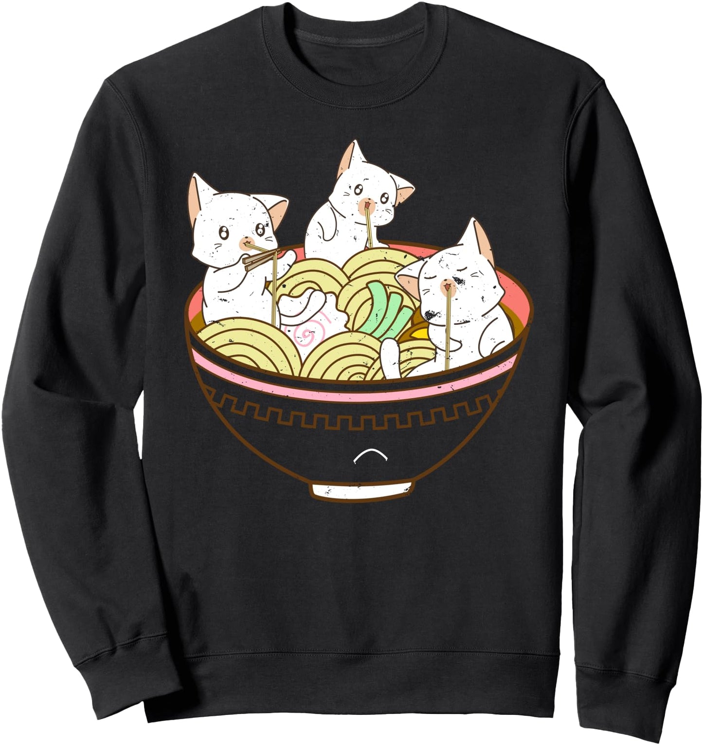 Kawaii Anime Cat Japanese Ramen Noodles Sweatshirt
