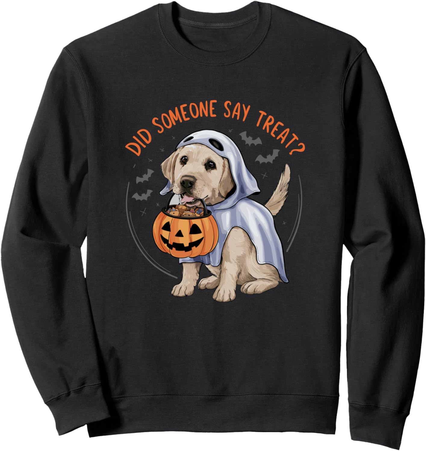 Ghost Labrador Puppy Treats Halloween Labrador Dog Sweatshirt