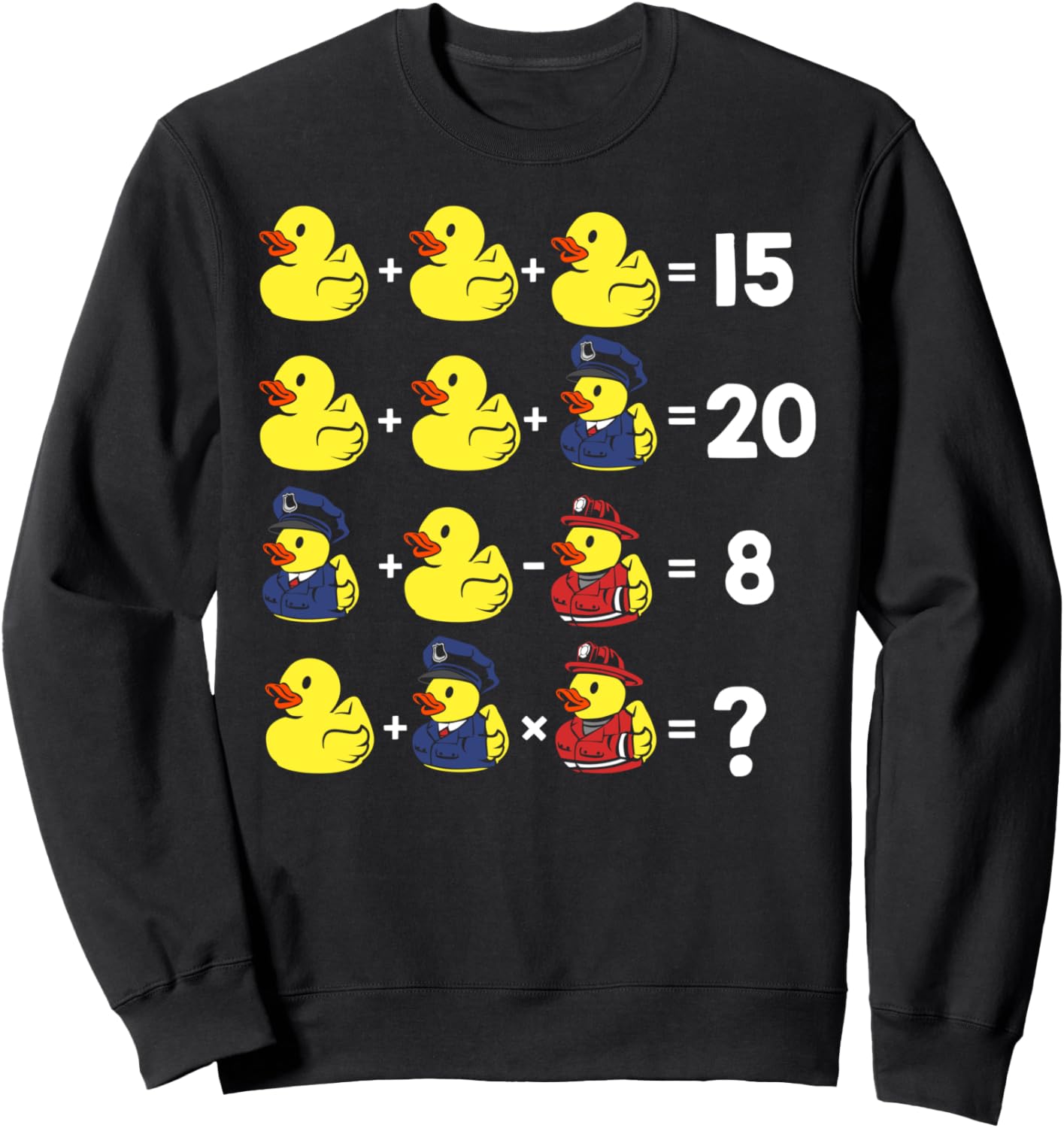 Math Teacher Humor Rubber Duck Graphic Order Of Operations Sweatshirt