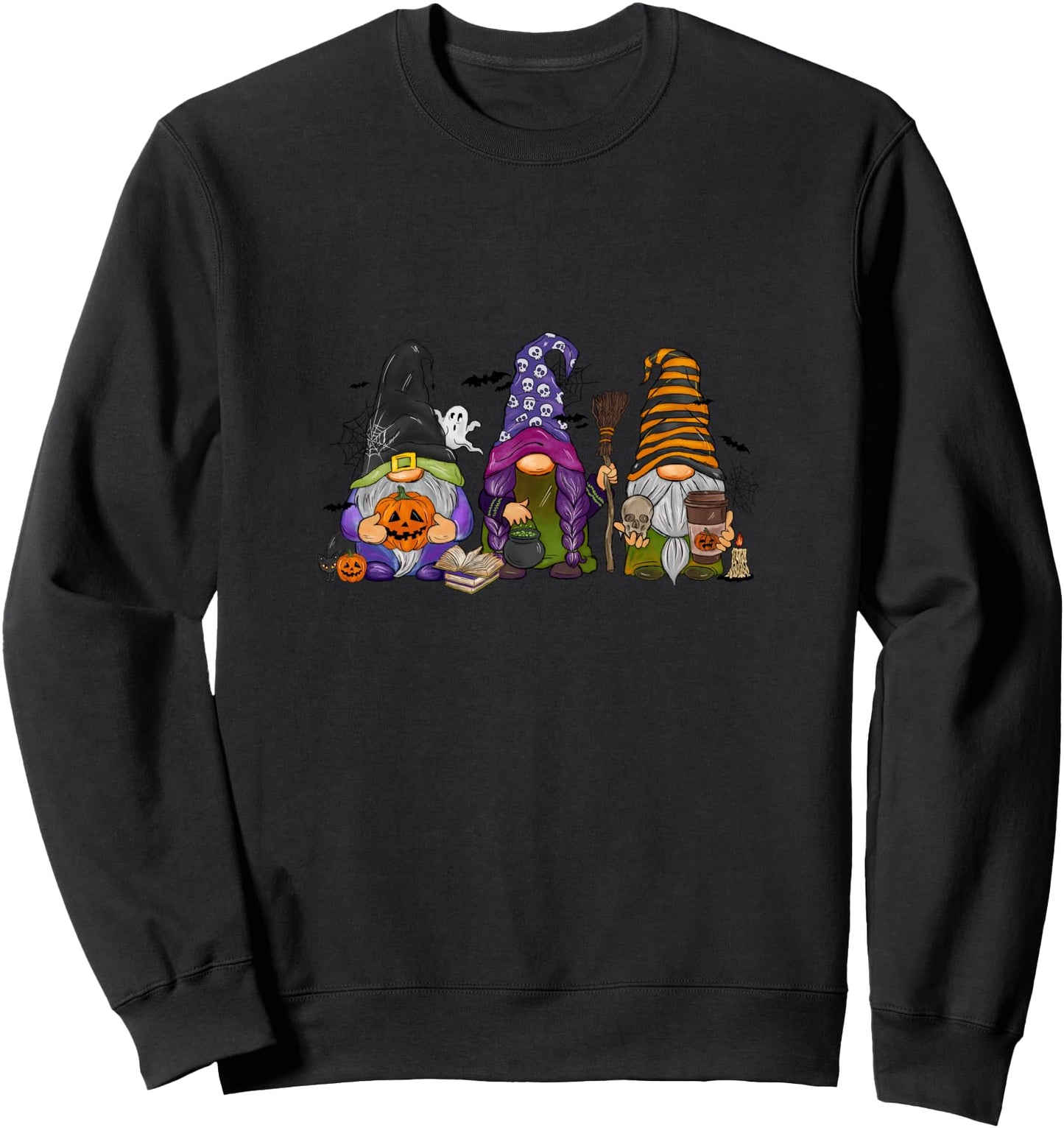 Cute Halloween Gnomes Autumn Pumpkins Fall Holiday Sweatshirt