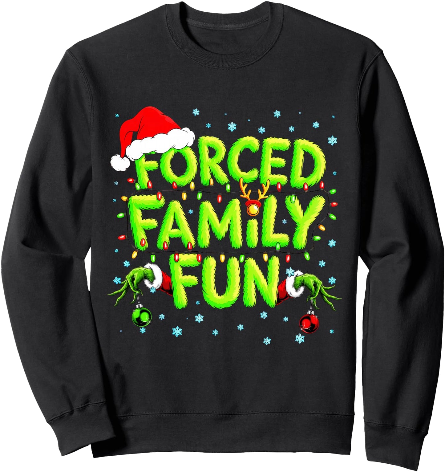 Funny Forced Family Fun Christmas Holiday Shirt Men Boy Sweatshirt