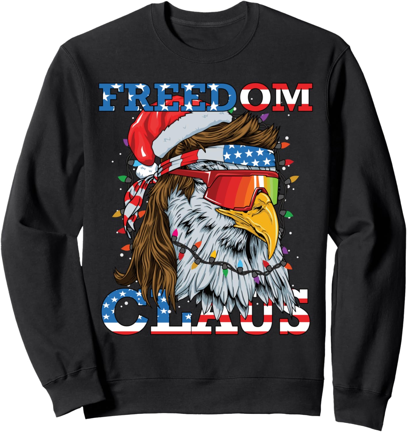 Christmas Bald Eagle Mullet USA Patriotic Christmas Eagle Sweatshirt
