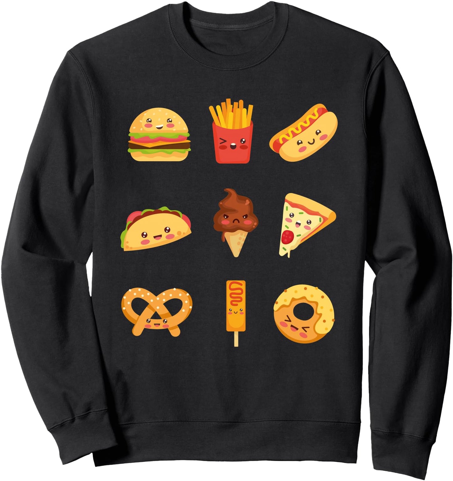 Cute Kawaii food collection for food lovers Sweatshirt
