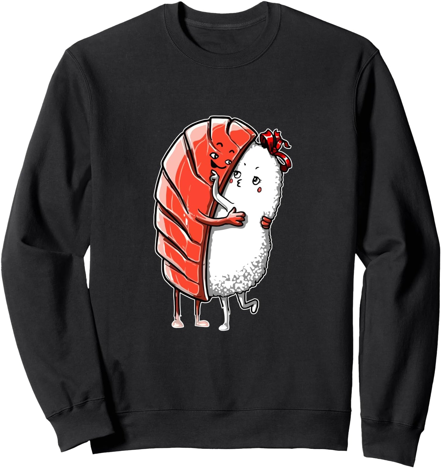 Cute Sushi Hug Salmon Maki Anime Figure Japanese Manga Sweatshirt