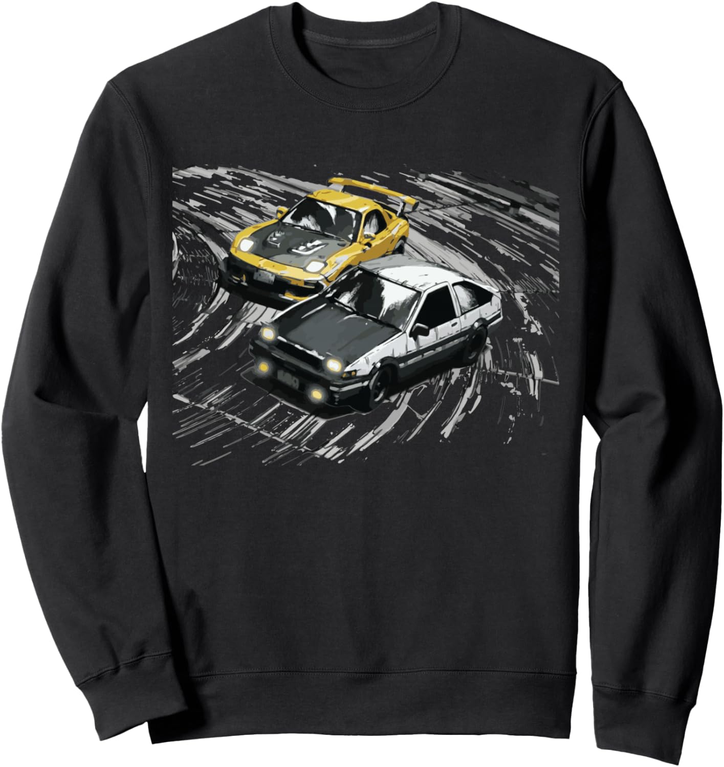 JDM Car Street Drift Race - 86 VS FD anime style Sweatshirt