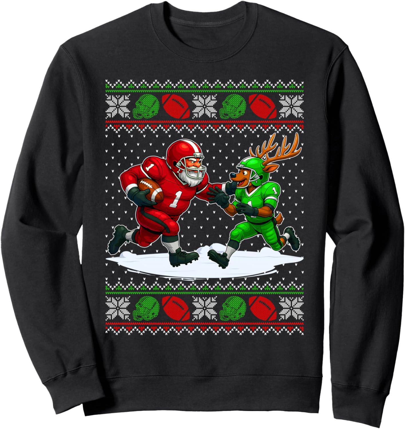 Reindeers Playing Football Ugly Christmas Sweater Xmas Boys Sweatshirt