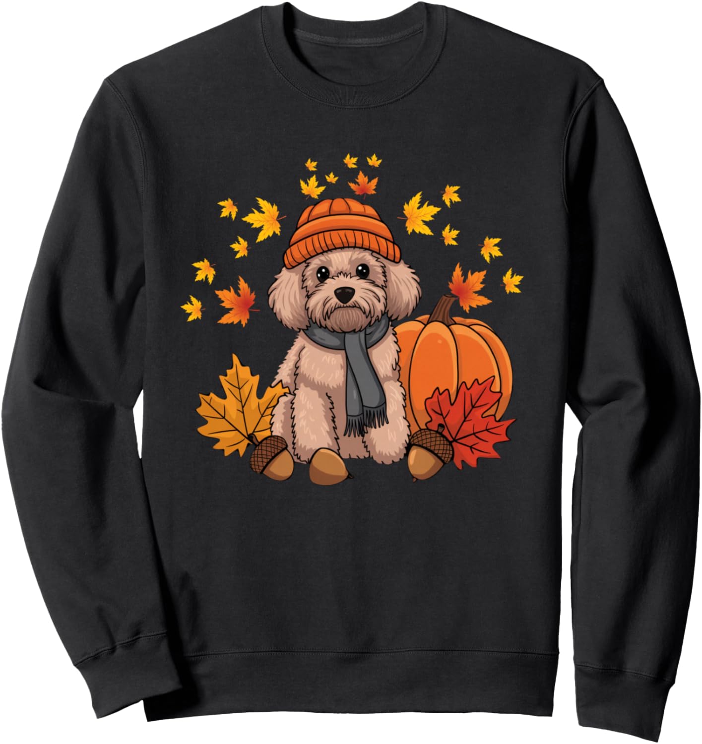 Goldendoodle Thanksgiving Pumpkin Dog Fall Leaf Autumn Sweatshirt