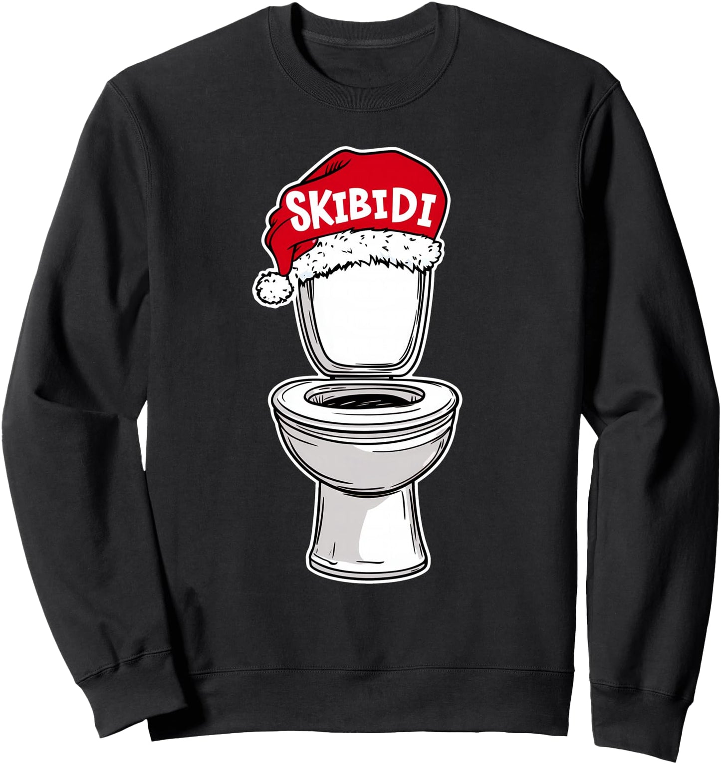 Skibidi Christmas Toilet Funny Santa Hat Holiday Slang Sweatshirt
