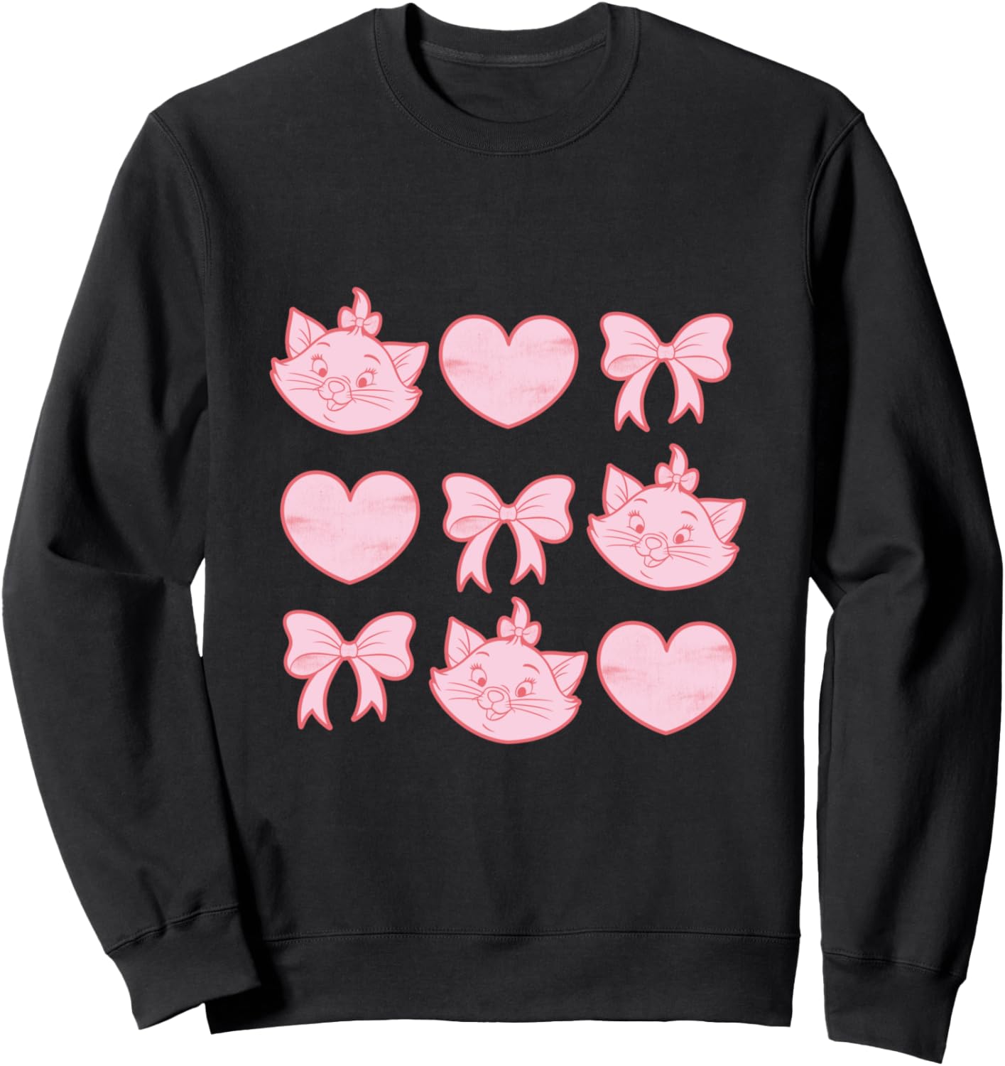Disney The Aristocats Marie Pink Bows And Hearts Grid Sweatshirt