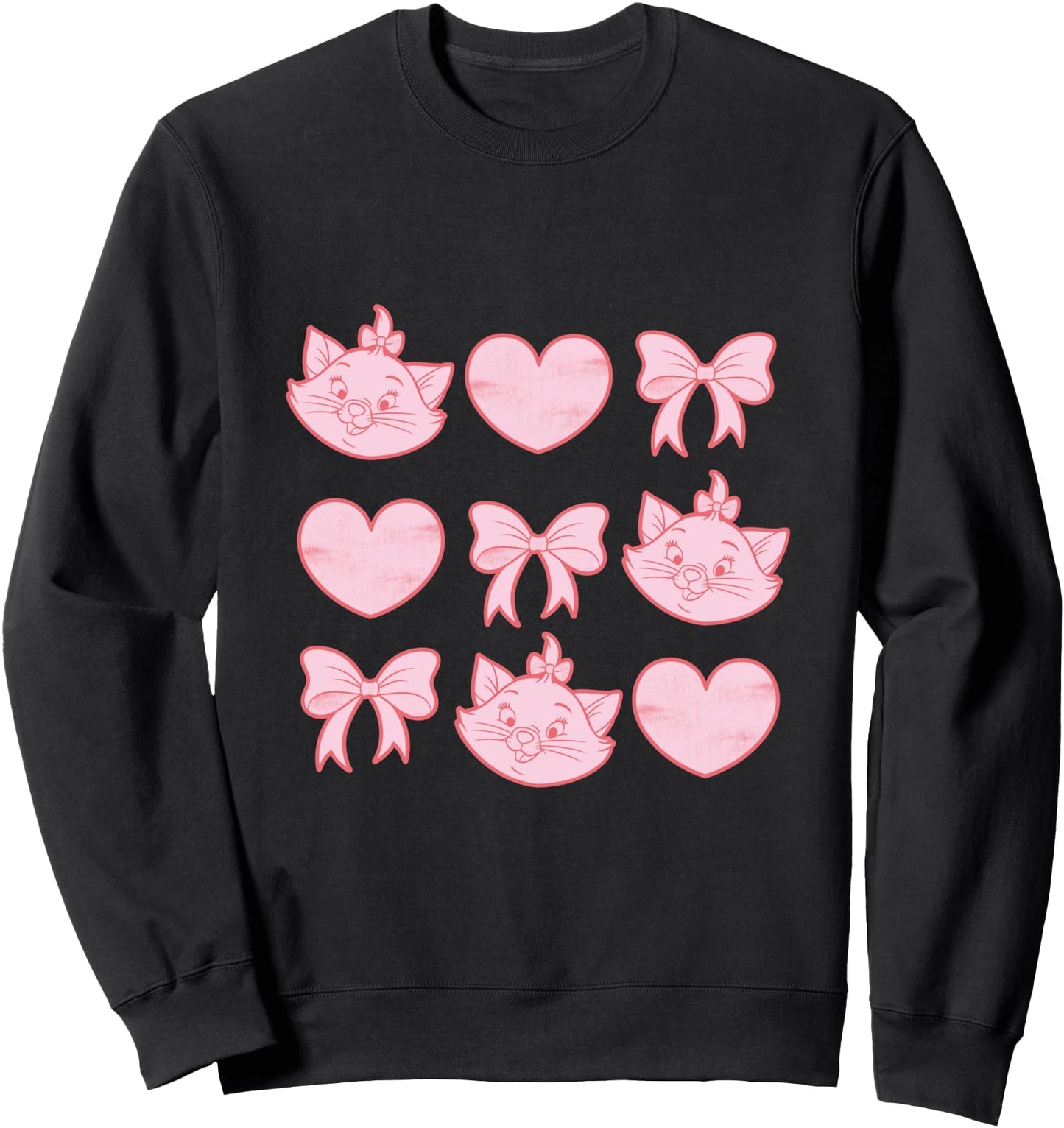 Disney The Aristocats Marie Pink Bows And Hearts Grid Sweatshirt