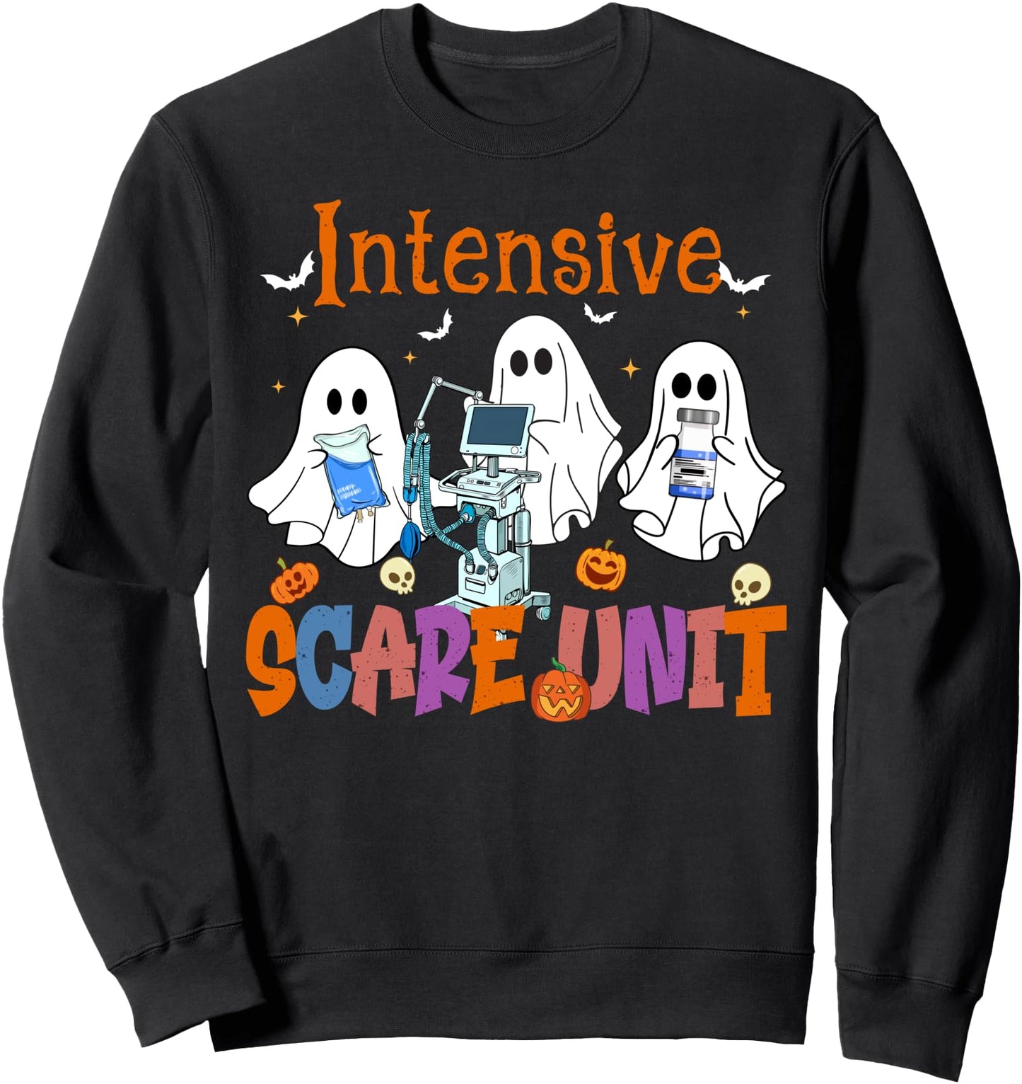 Halloween Intensive Care Scare Unit Ghost Nurse ICU Nursing Sweatshirt