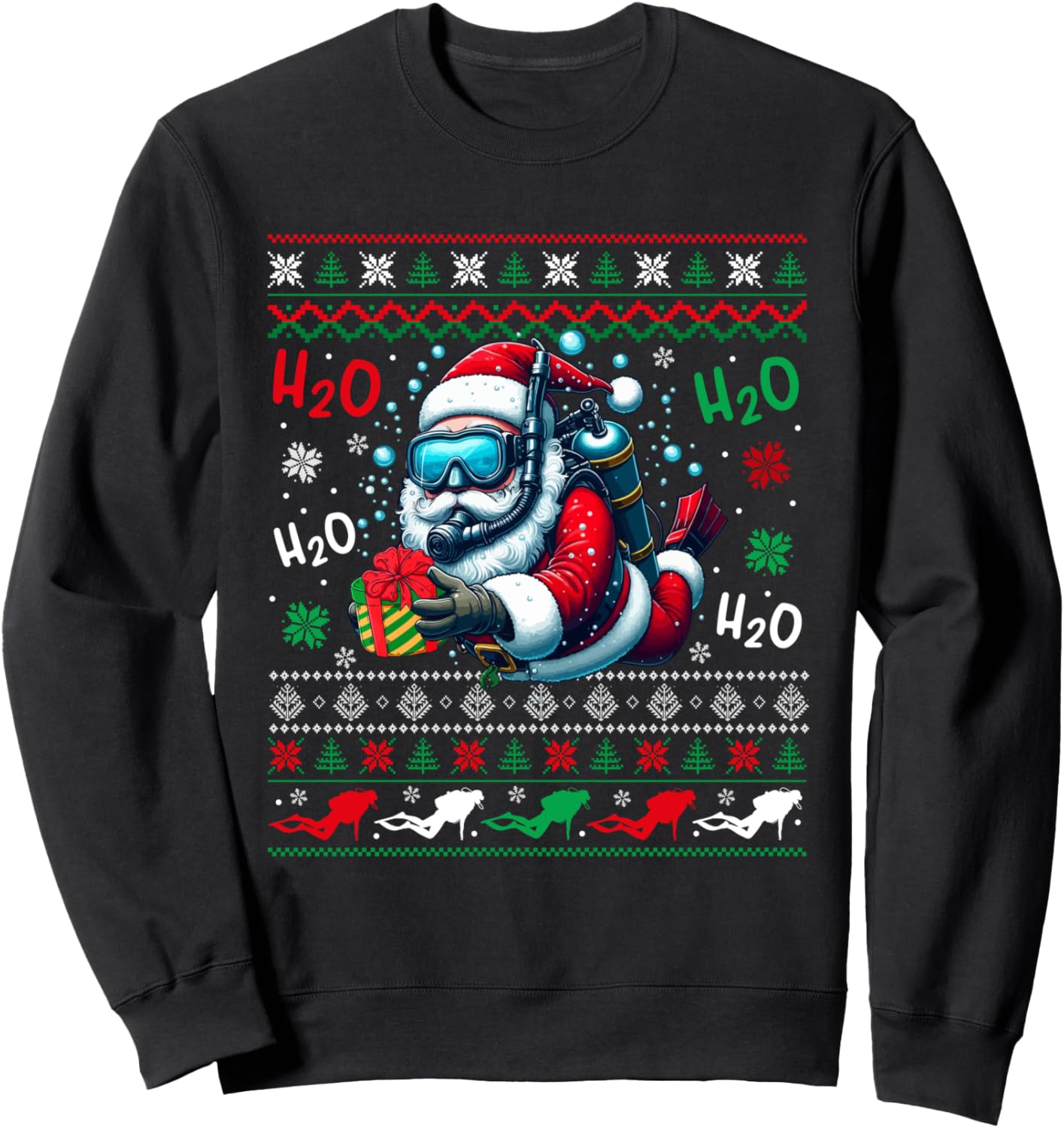 Christmas Sweater Santa Scuba Diving Scuba Diver Lover Sweatshirt