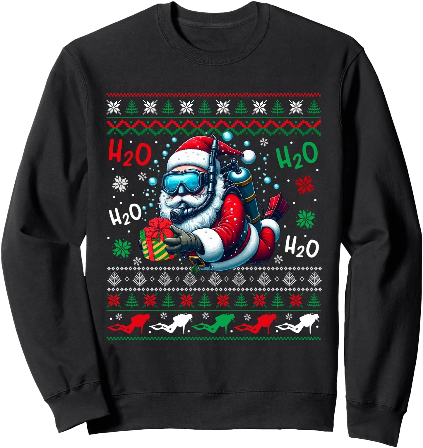 Christmas Sweater Santa Scuba Diving Scuba Diver Lover Sweatshirt
