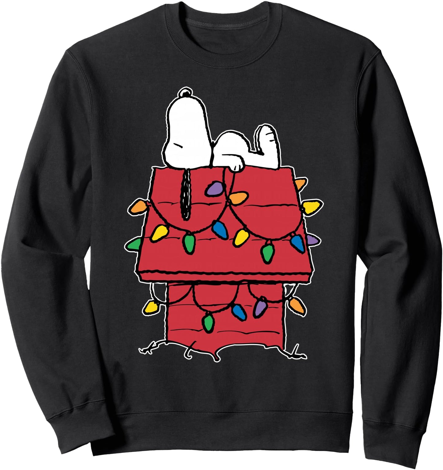 Peanuts Snoopy Doghouse Christmas Lights Sweatshirt