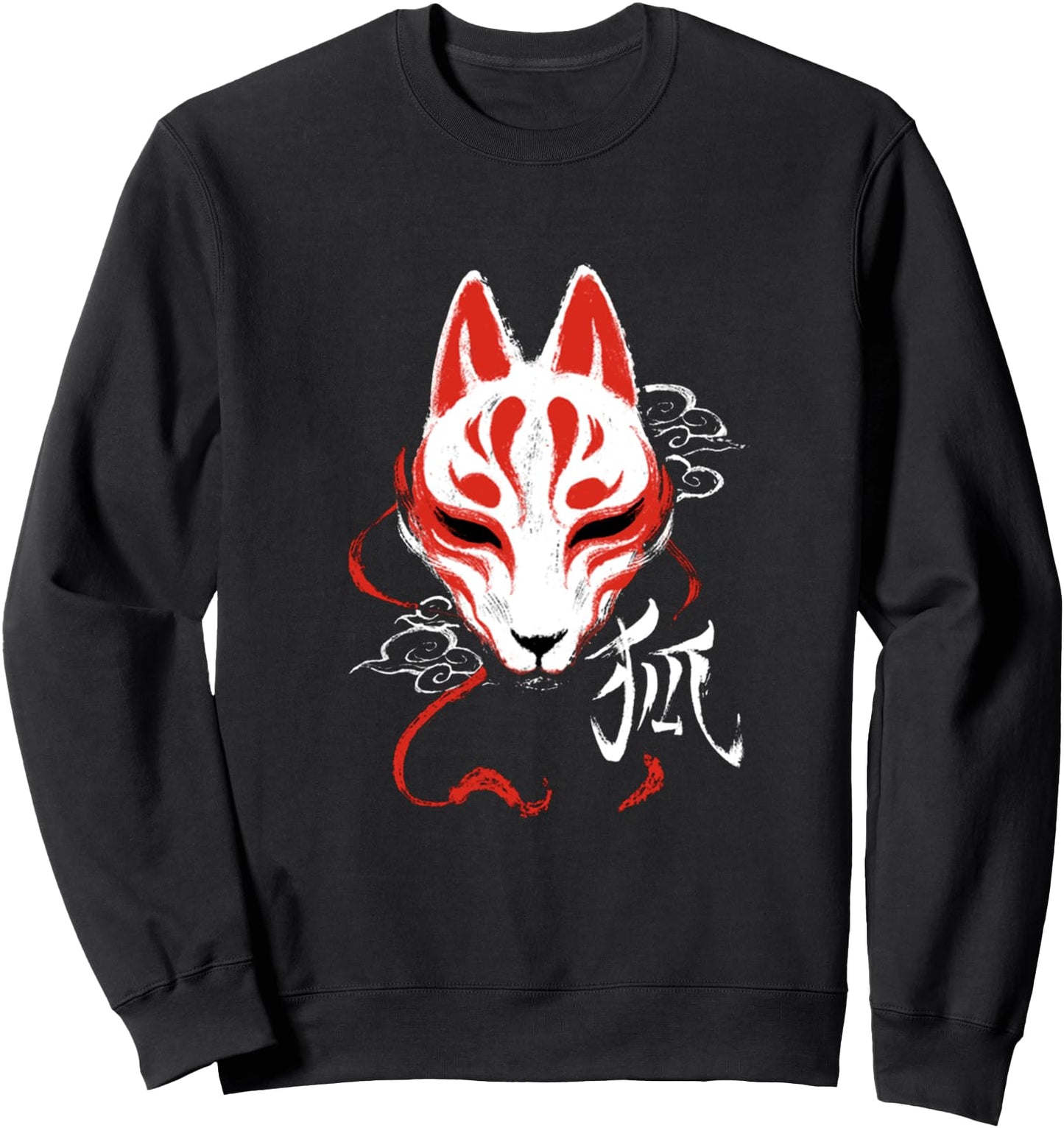 Kitsune mask traditional japanese White spirit fox Sweatshirt