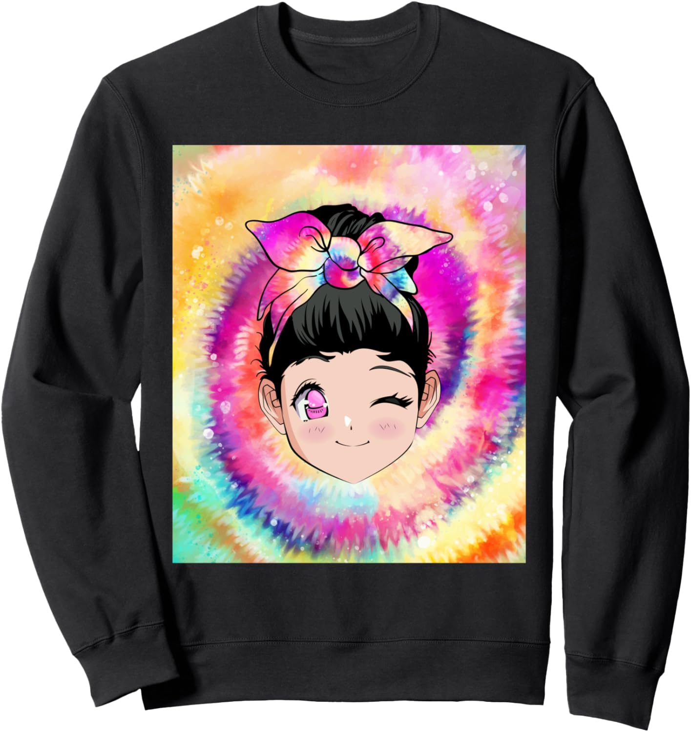 Granola Girl Aesthetic Japanese Anime Girl Tie Dye Sweatshirt