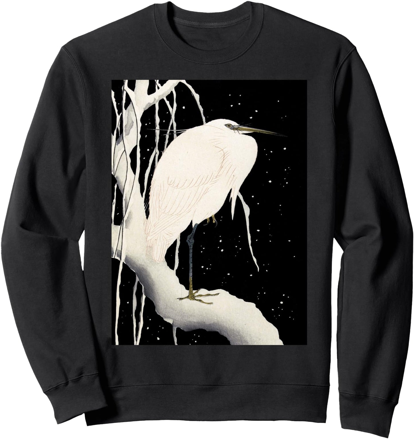 Egret Heron Crane Bird Minimalist Japanese Ukiyoe Minimalism Sweatshirt