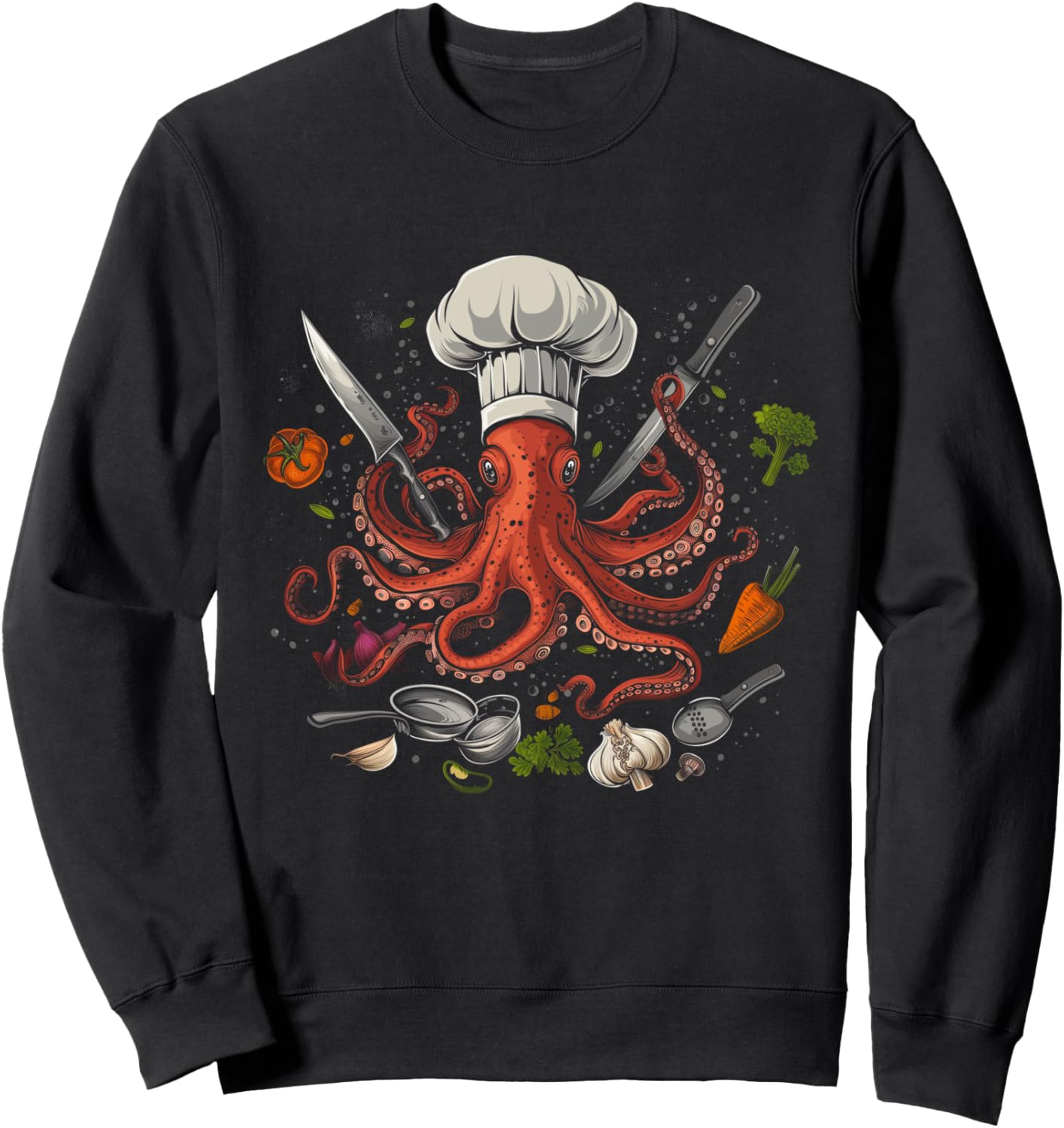 Chef Octopus Kraken Funny Cooking Sous Chef Cook Sweatshirt