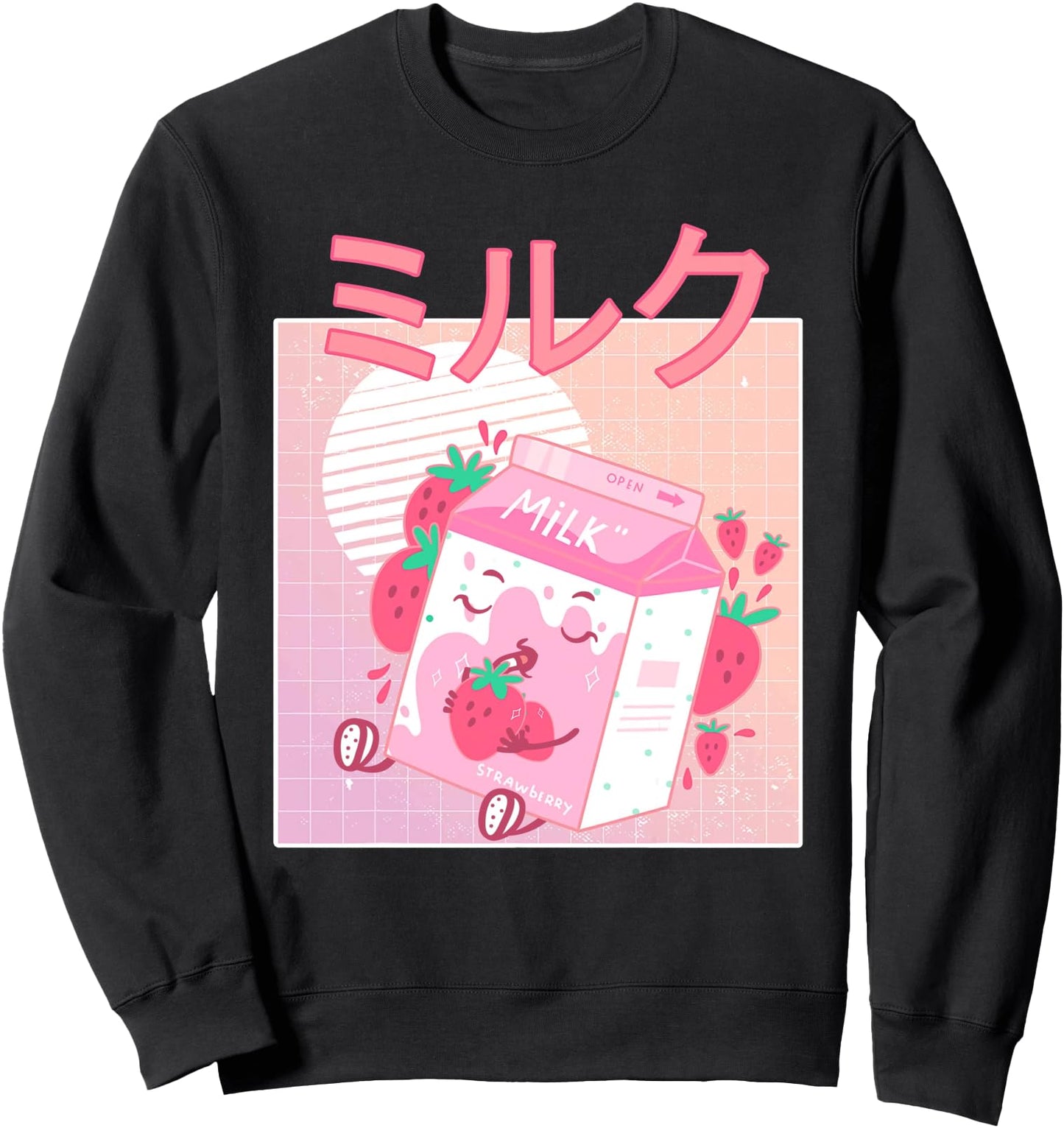 Strawberry Milk Shake Funny Retro 90s Japanese Kawaii Tee Sweatshirt