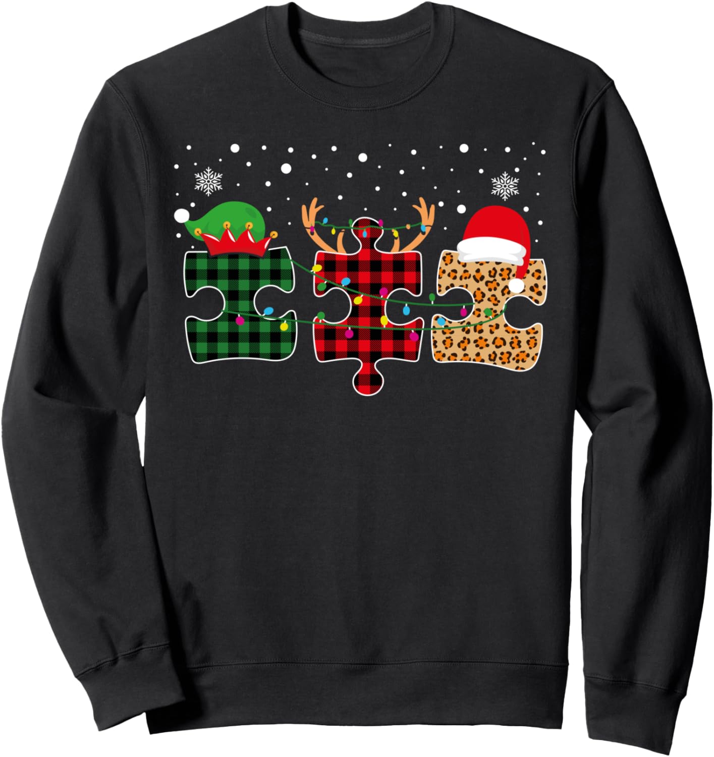Autism Awareness Puzzle Christmas Autistic Xmas Pajama Sweatshirt