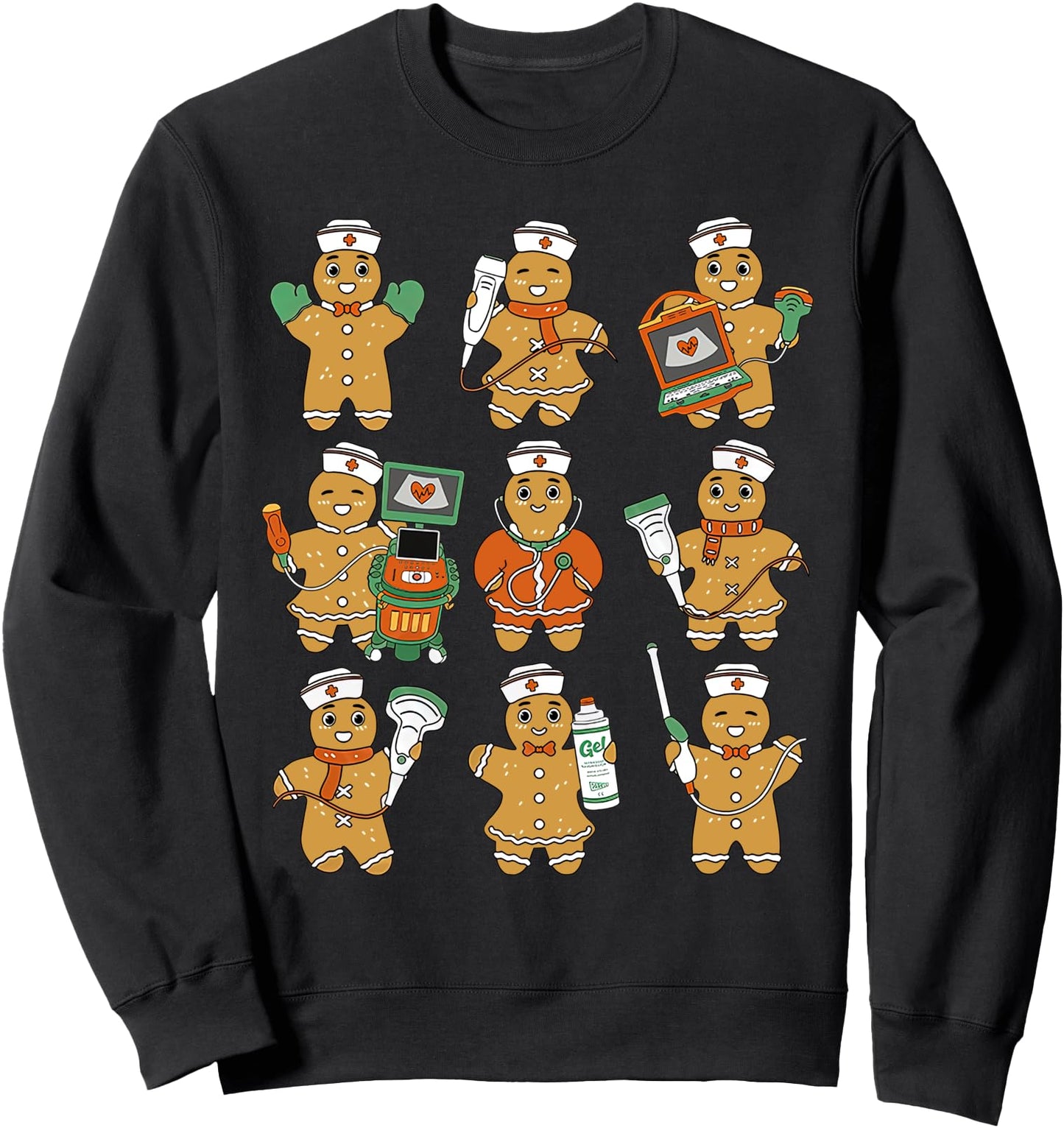 Christmas Ultrasound Tech Gingerbreads Radiology Cardiac Sweatshirt