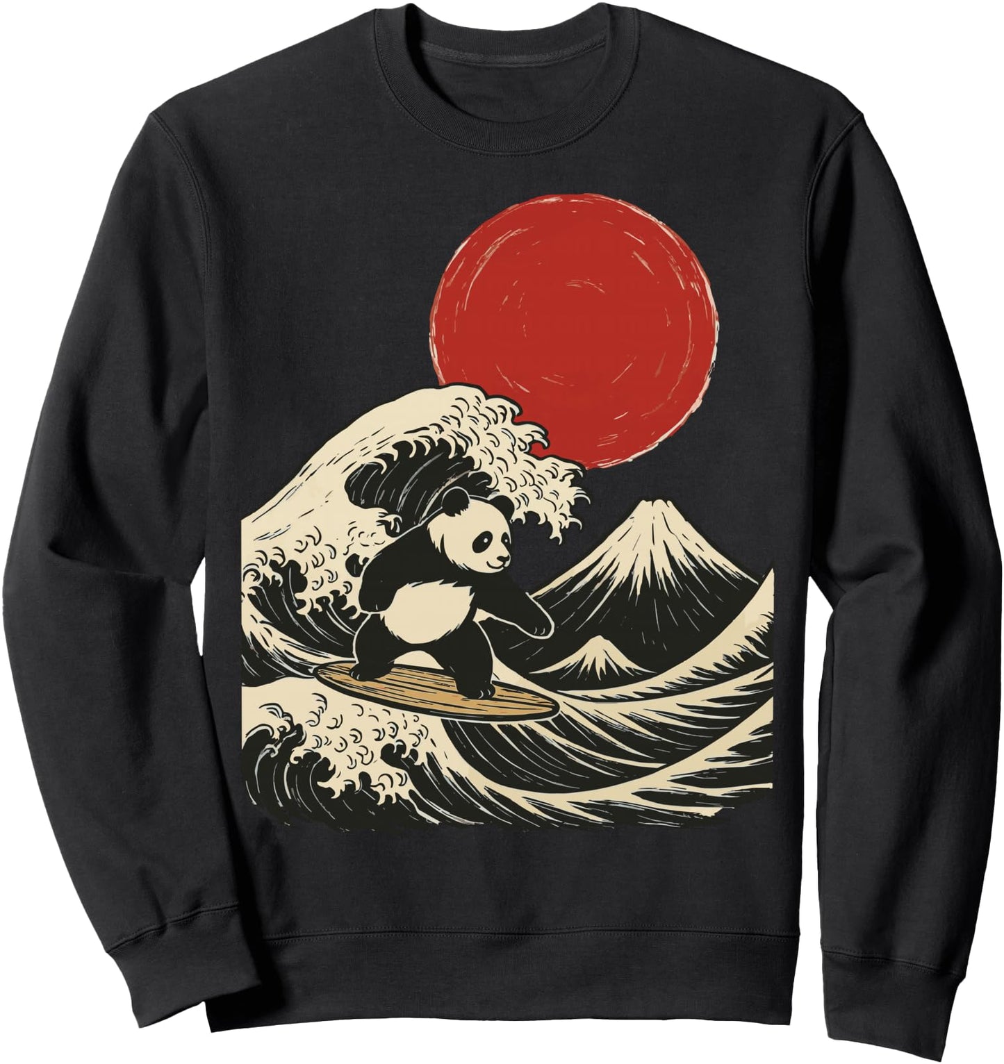 Panda Surfing Japanese Sweatshirt