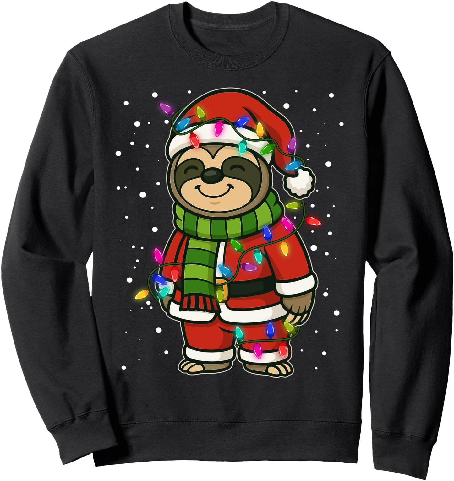 Sloths Xmas Lighting Santa Claus Hat Sloth Christmas Sweatshirt