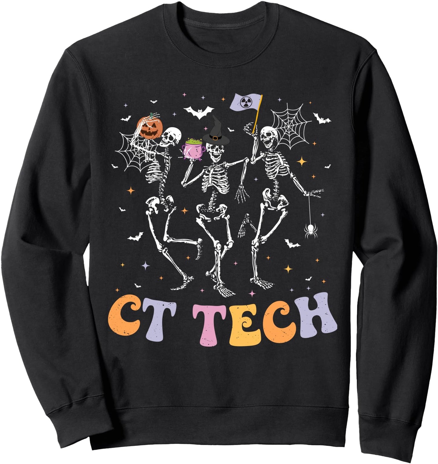 Skeleton CT Tech Computed Tomography Technologist Halloween Sweatshirt
