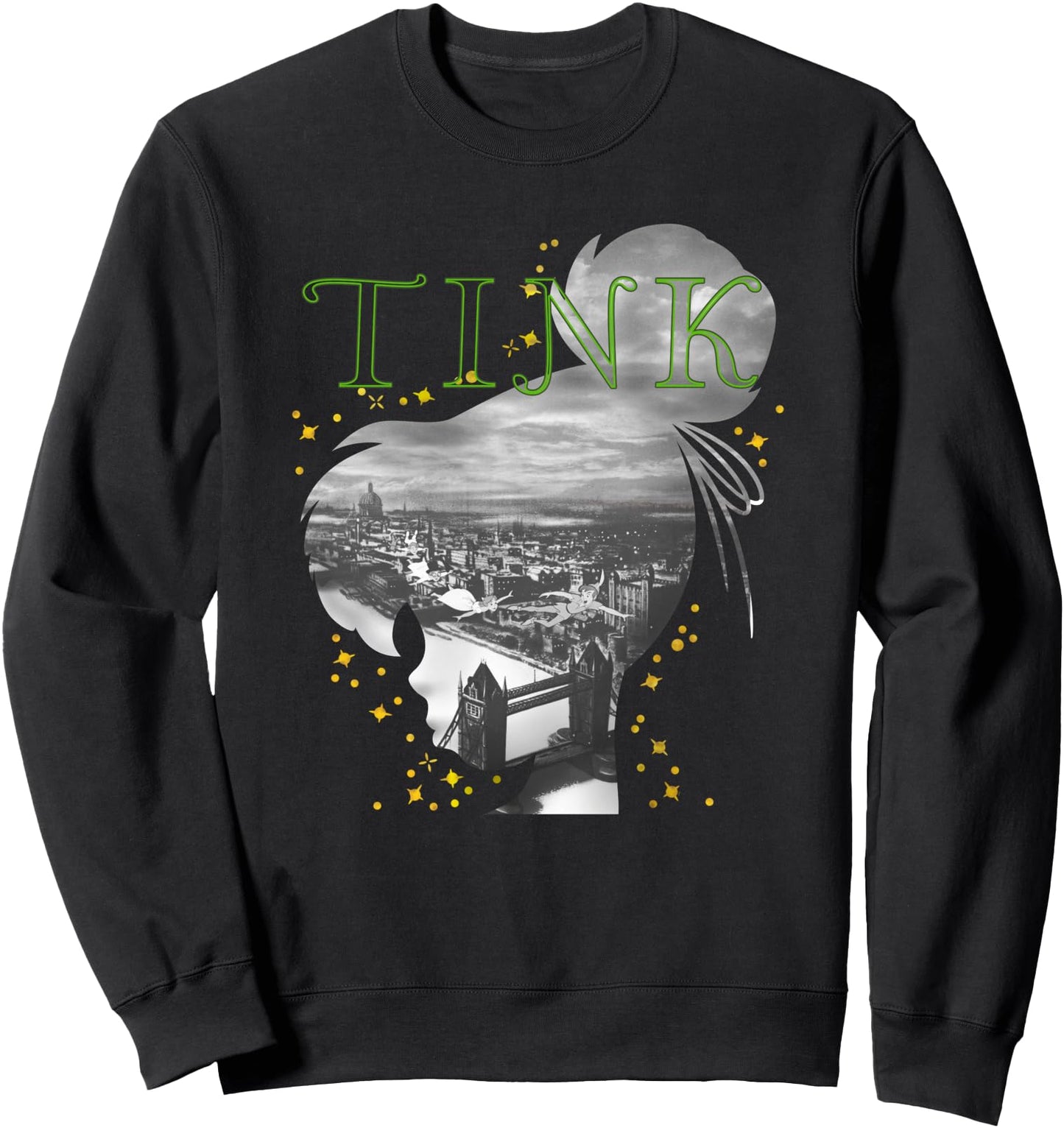 Disney Peter Pan Tinkerbell Silhouette Fill London Bridge Sweatshirt