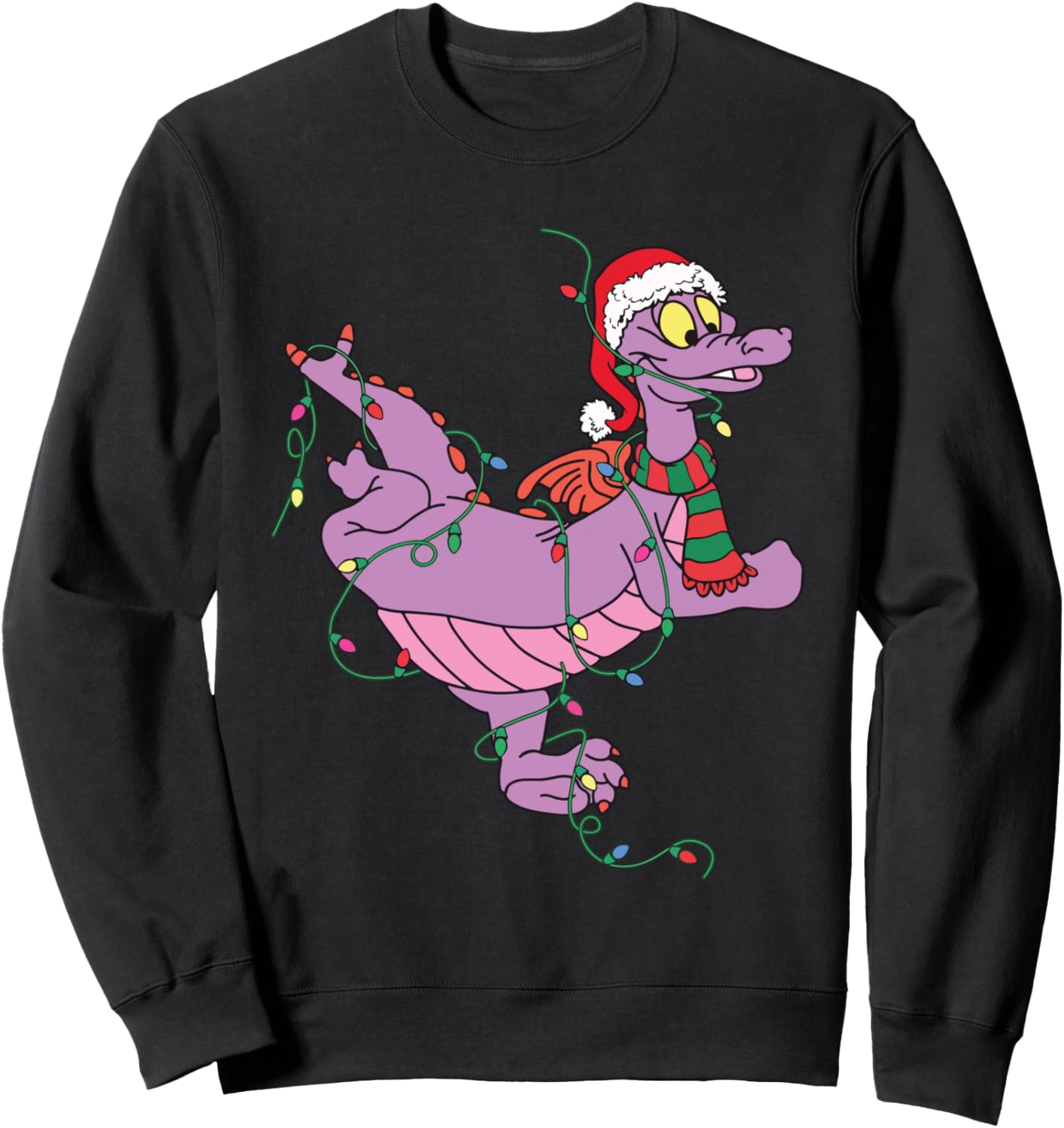 Cute Dragon Figment Lights Christmas Santa Animal Women Men Sweatshirt