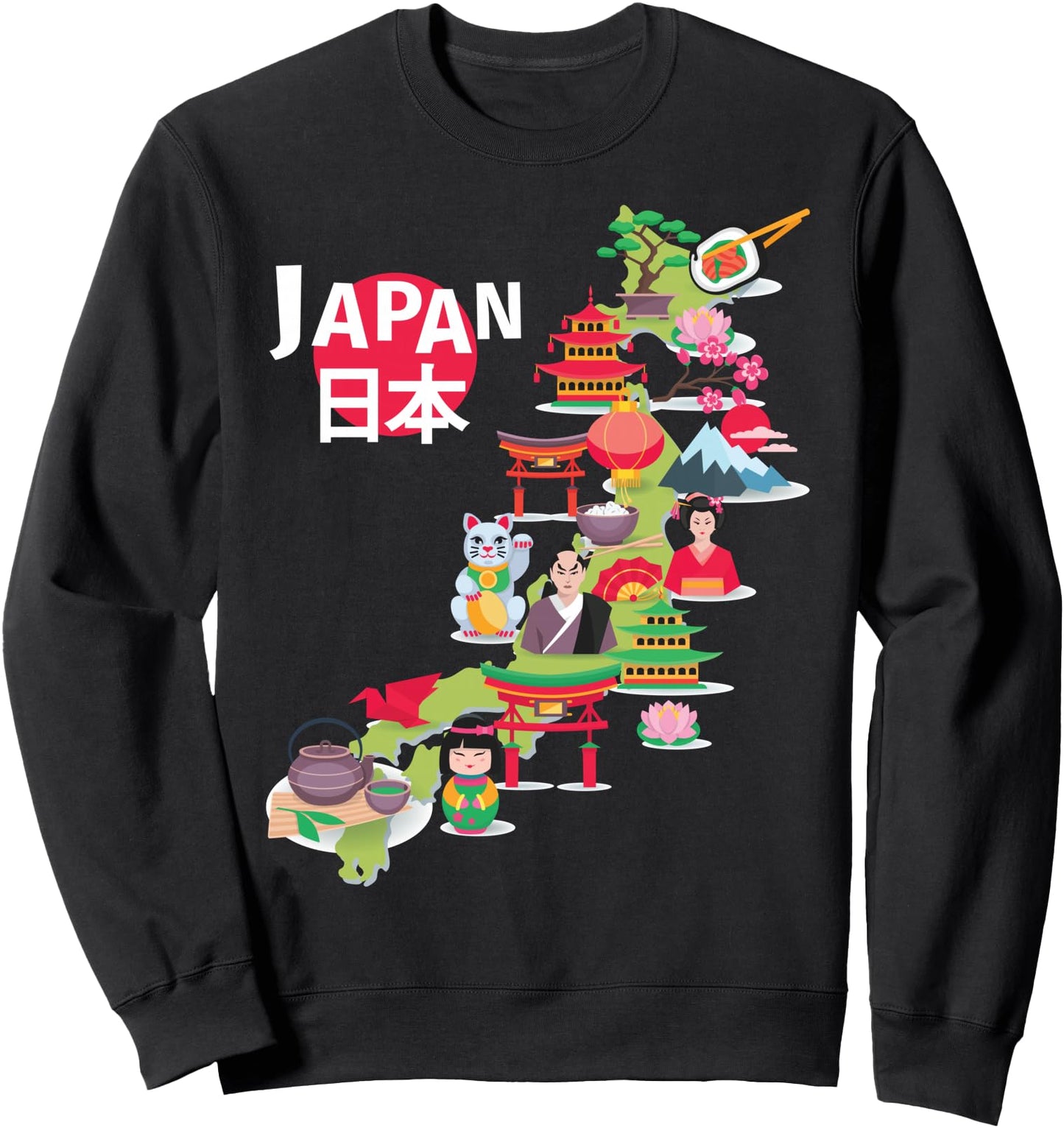 Japan Flag Travel Map Japanese Pride Okinawa Tokyo Love Sweatshirt