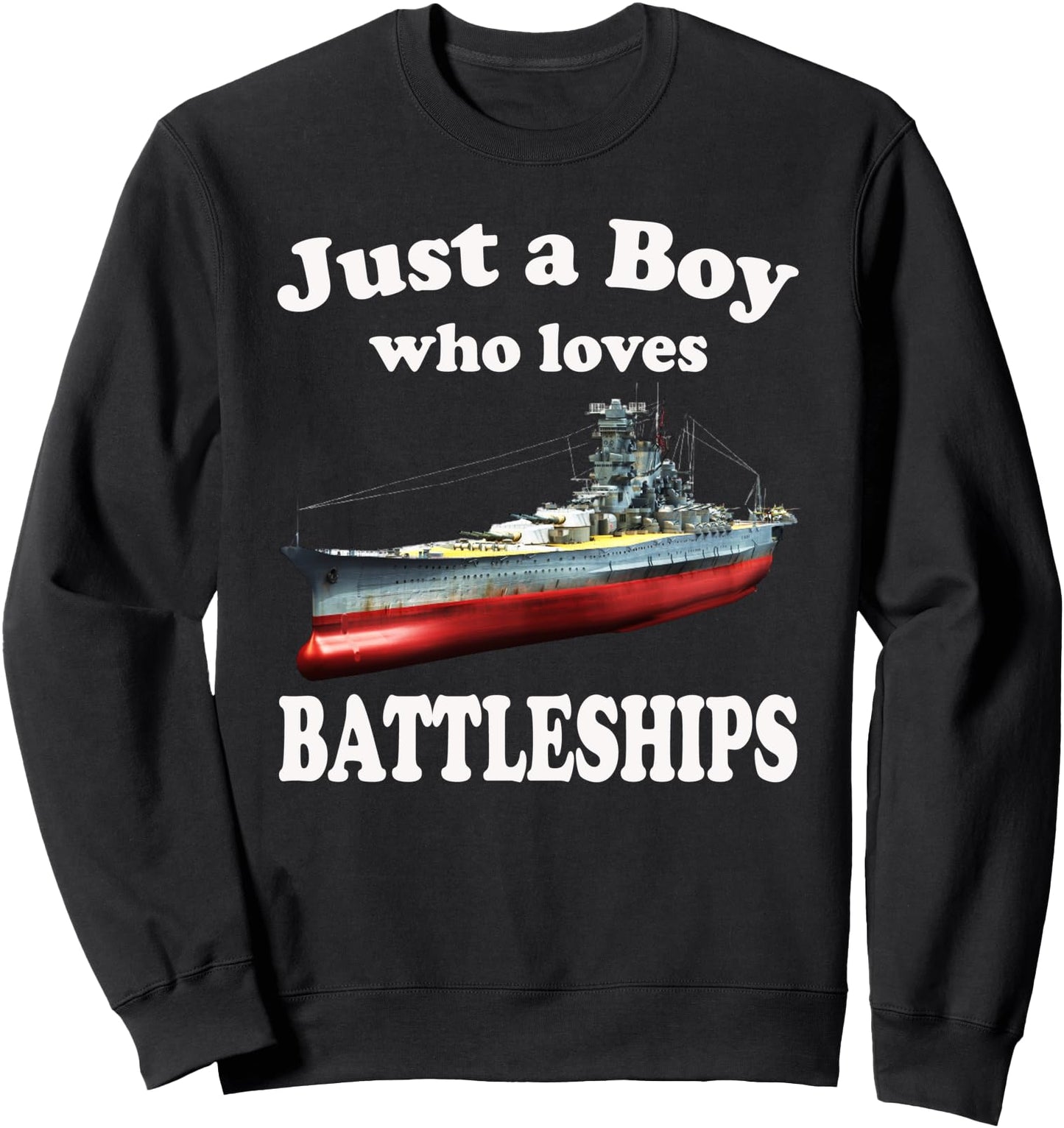 Just A Boy Who Loves Battleships & WW2 Japanese Yamato Ship Sweatshirt