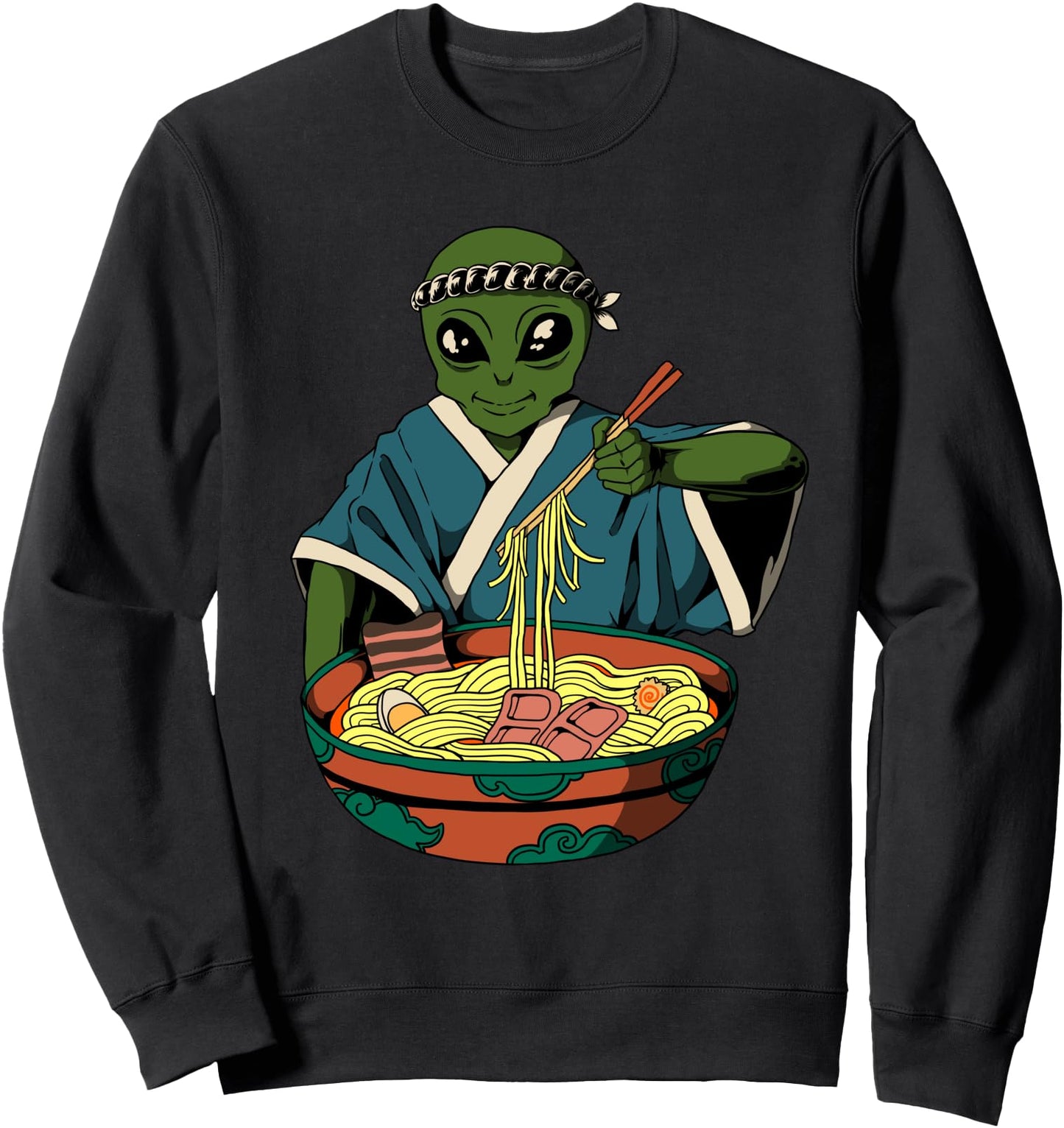 Kawaii Aliens Eating Ramen Japanese Noodles Space Ramen Sweatshirt