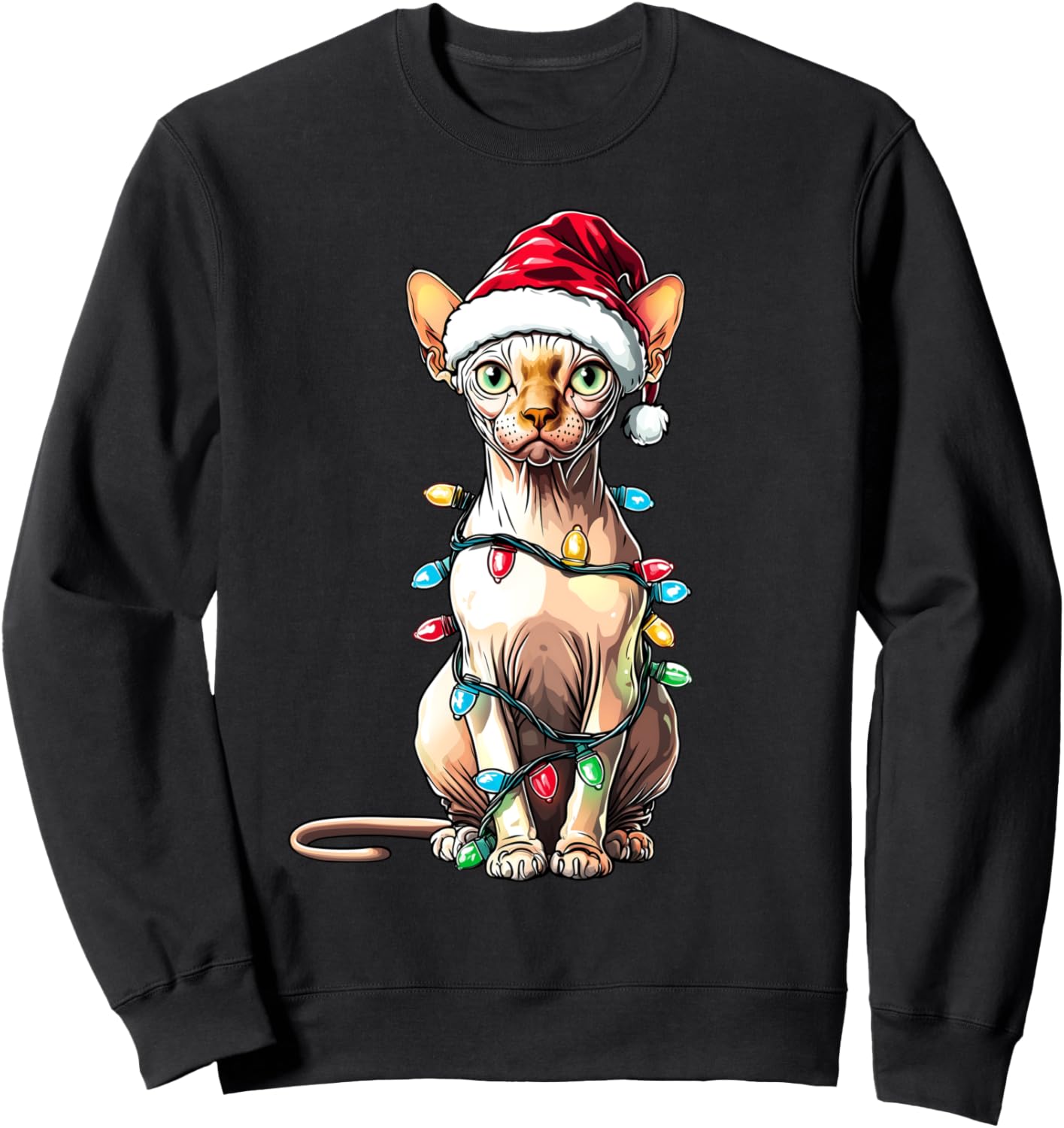Sphynx Cat Christmas Hat Xmas Sweatshirt