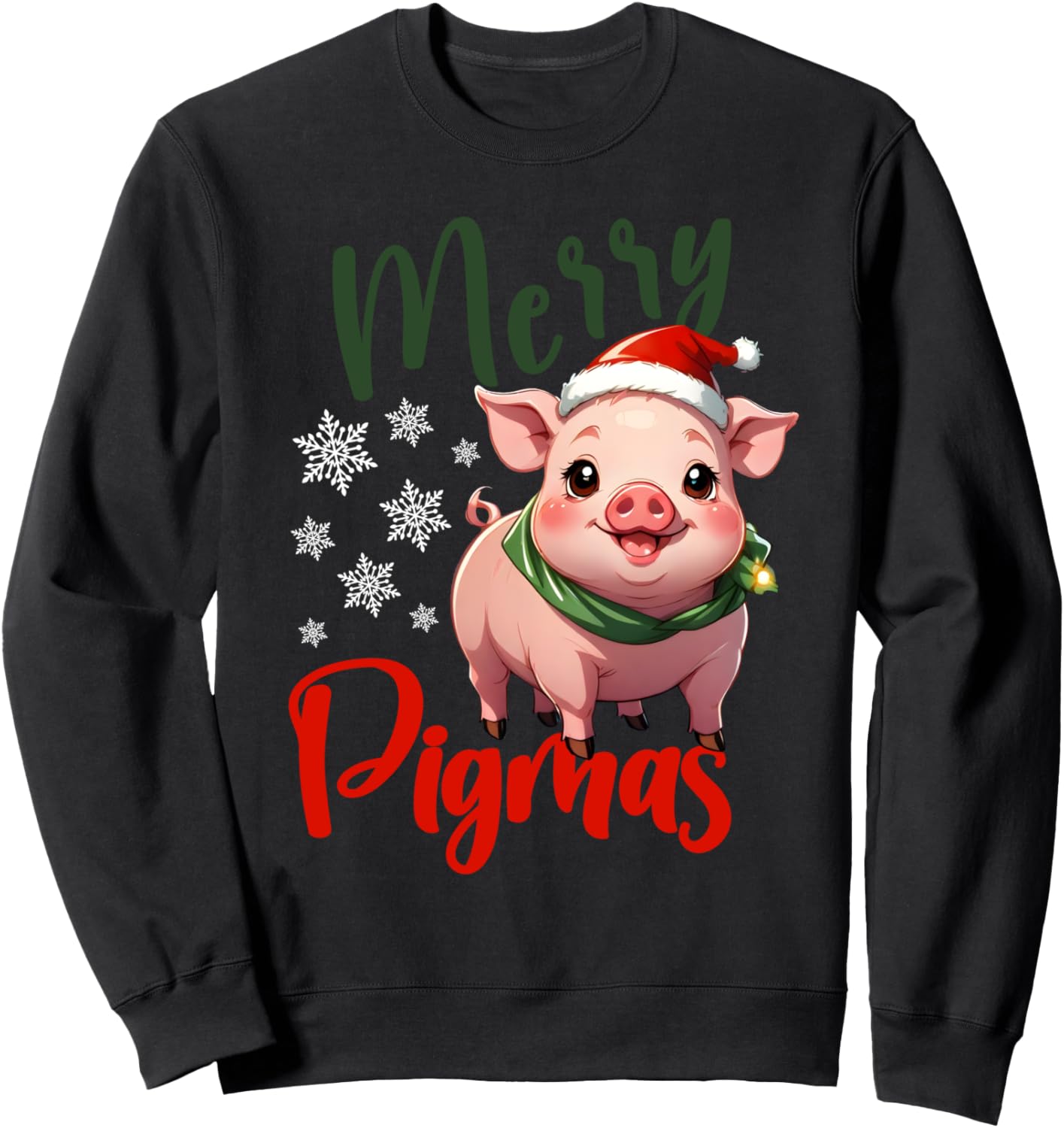 Pig lovers Cute Pig Santa Hat Ugly Christmas Sweater Sweatshirt