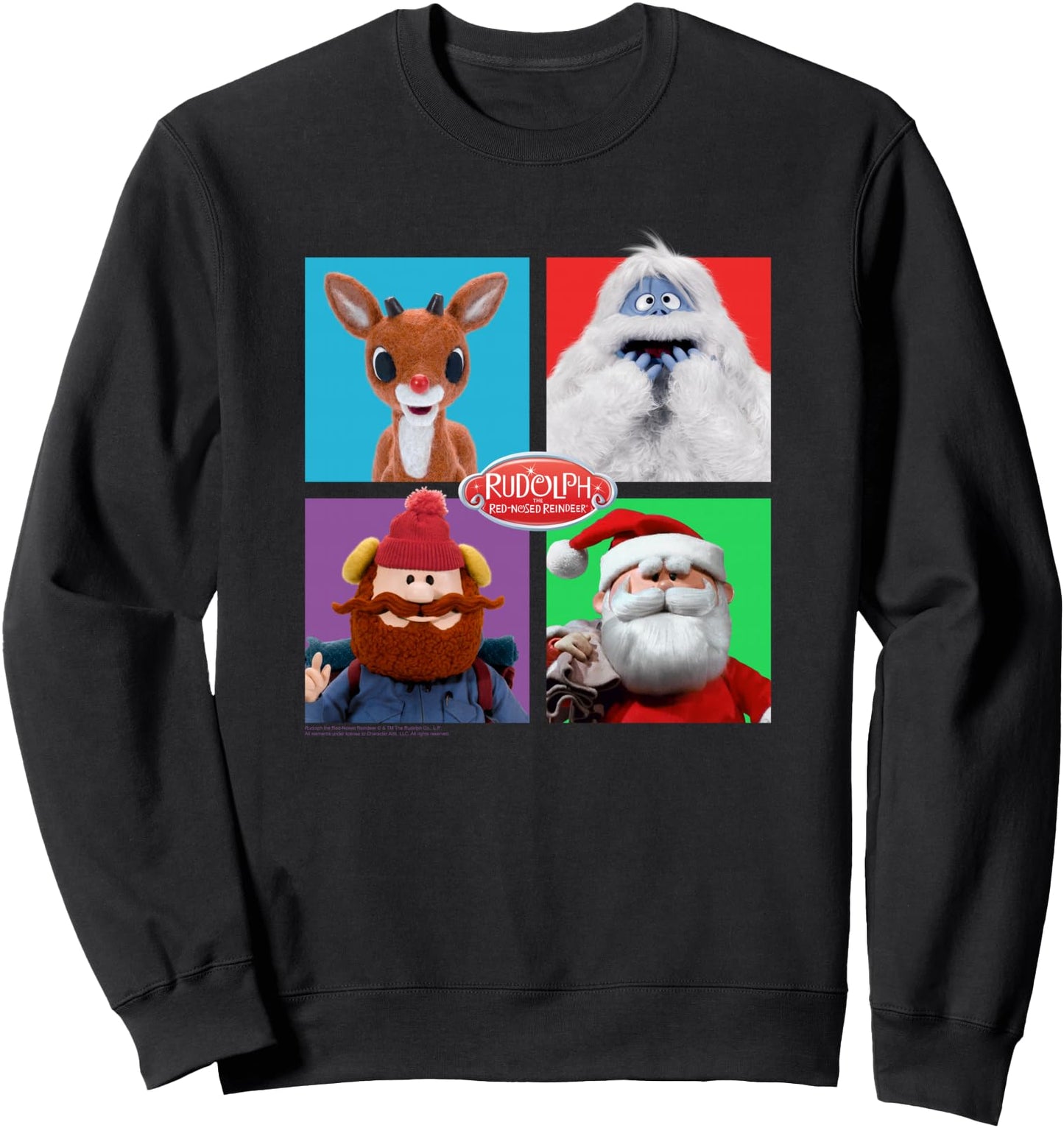 Rudolph and Friends Pop Art Portraits Retro Christmas Sweatshirt