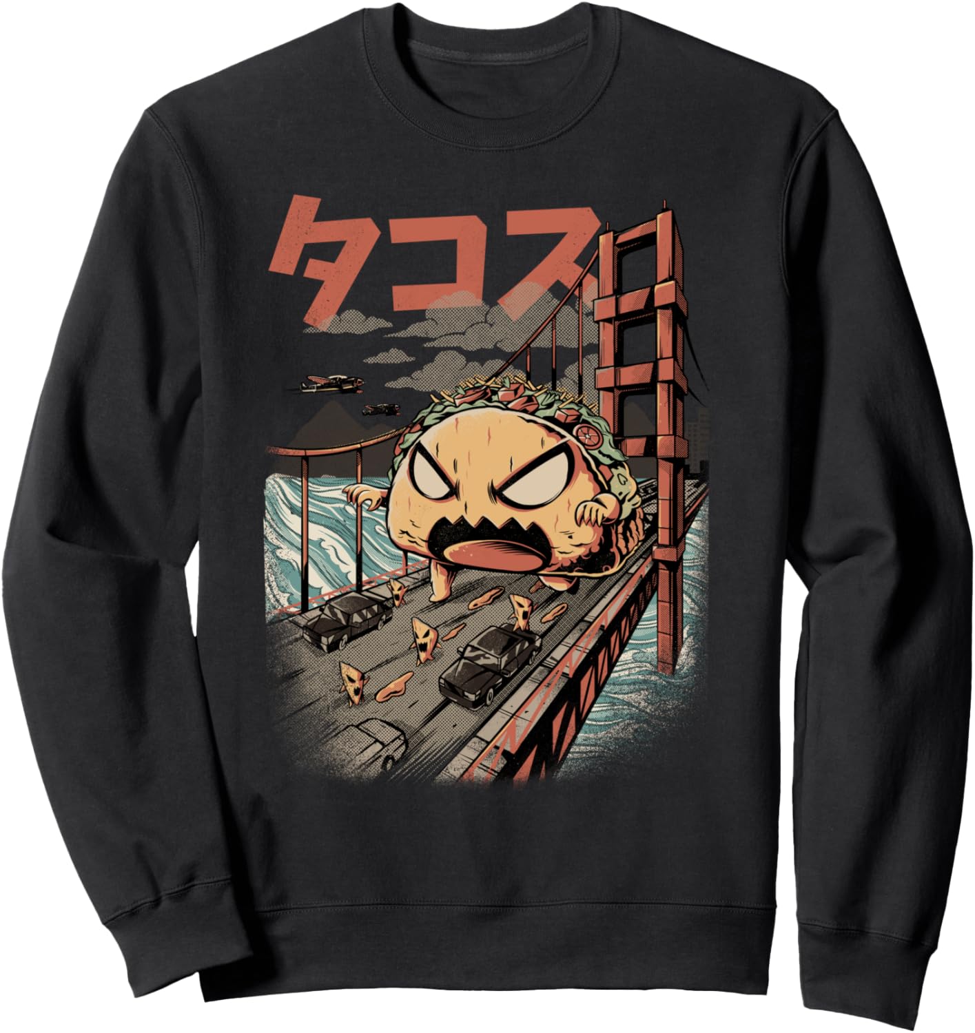 Giant Taco Kaiju Mexican Food Kawaii Anime Monster Taco Sweatshirt