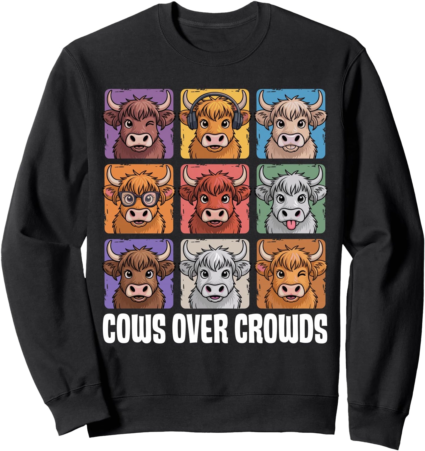 Cows Over Crowds Western Moody Highland Cow Scottish Sweatshirt