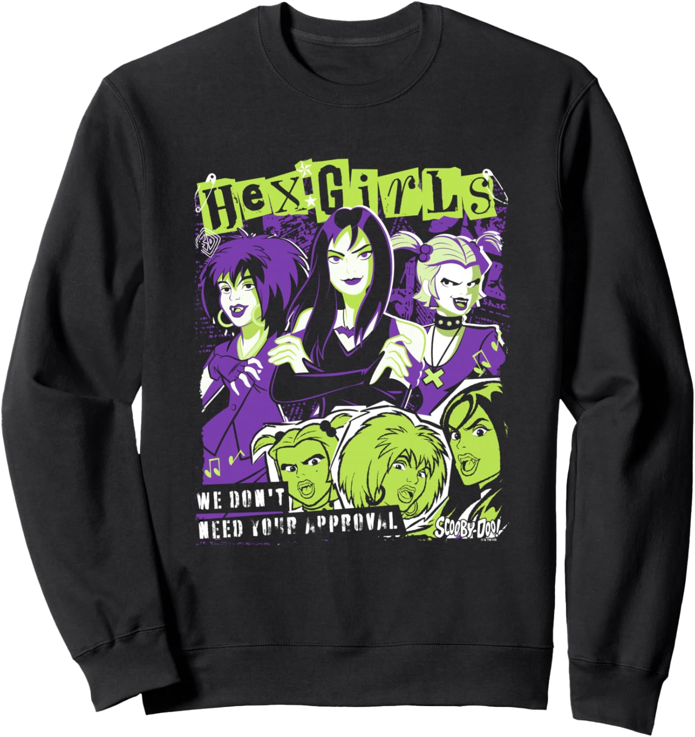 Scooby-Doo Hex GIRLS We Don\u2019t Need Your Approval Retro Logo Sweatshirt