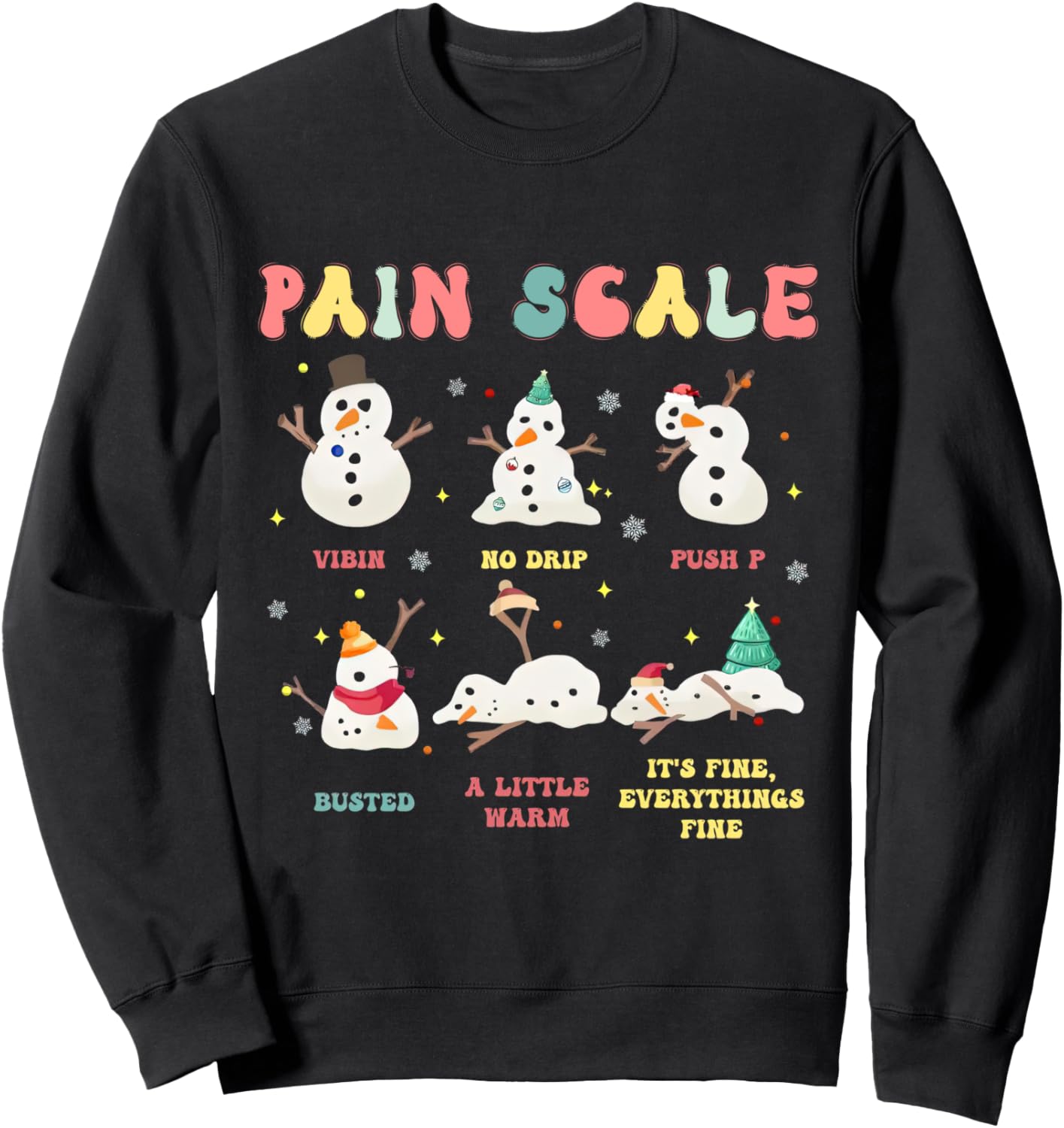 Christmas Nurse Aide Snowman Christmas, Pain Scale Snowman Sweatshirt
